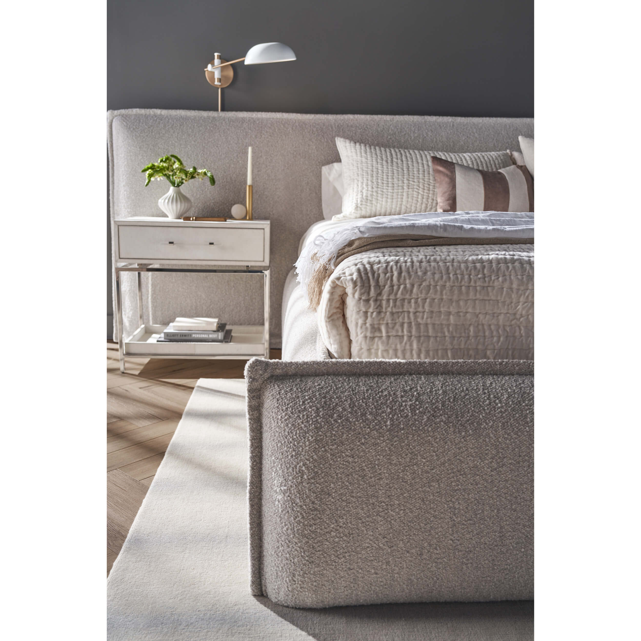 Modern Lux Wall King Bed, Medina Pebble - Image 4