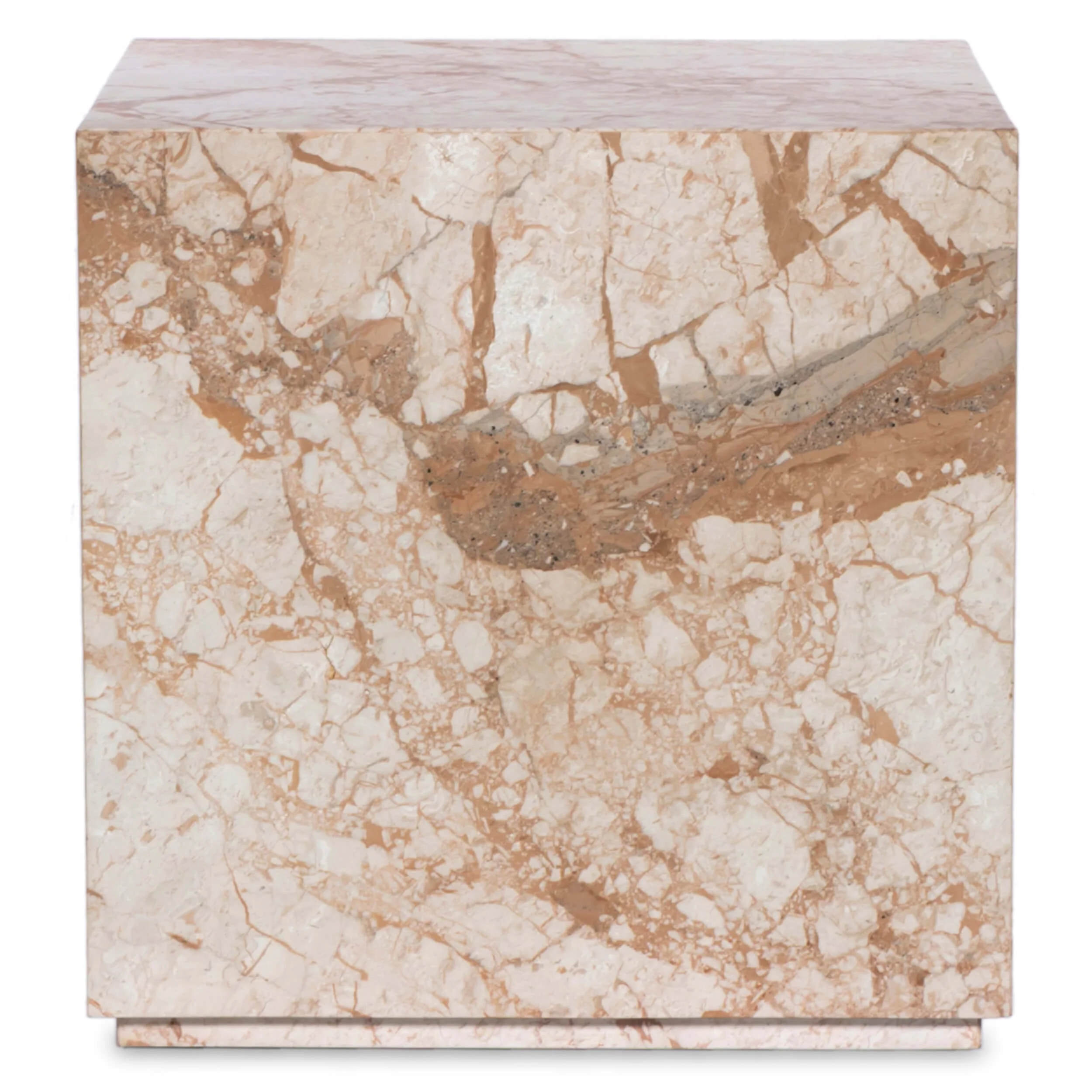 Modern Marble End Table, Desert Taupe by Four Hands - Image 3
