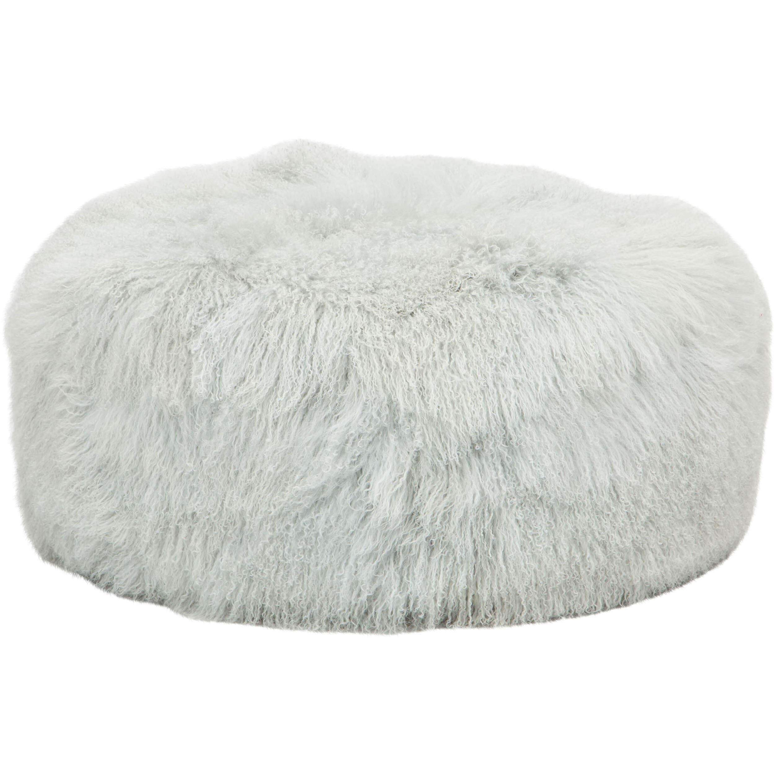 Mongolian Round Ottoman, Grey