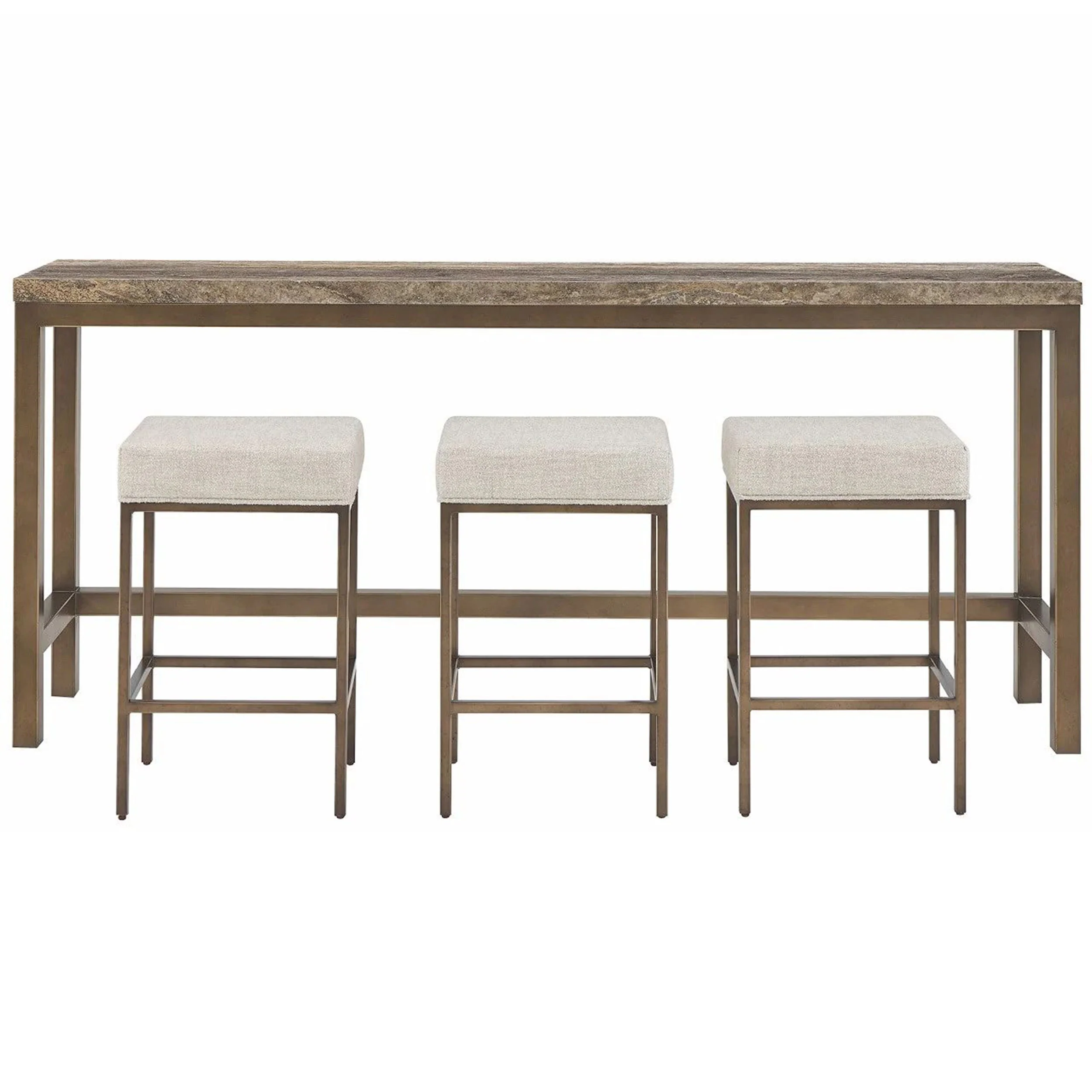 Montclair Console Table w/ Stools, Smoked Gold - Image 2
