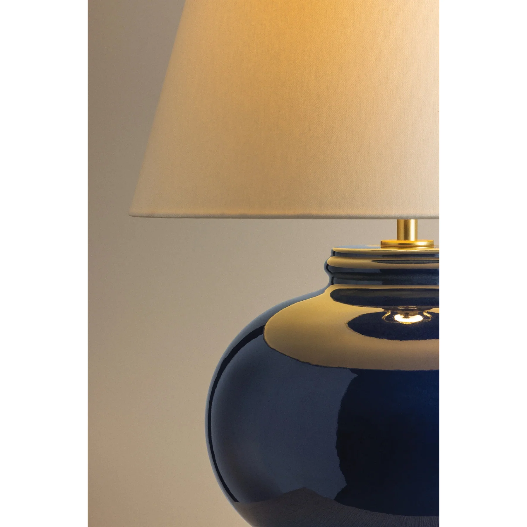 Moodus Table Lamp, Aged Brass/Ceramic Parrish Blue - Image 2