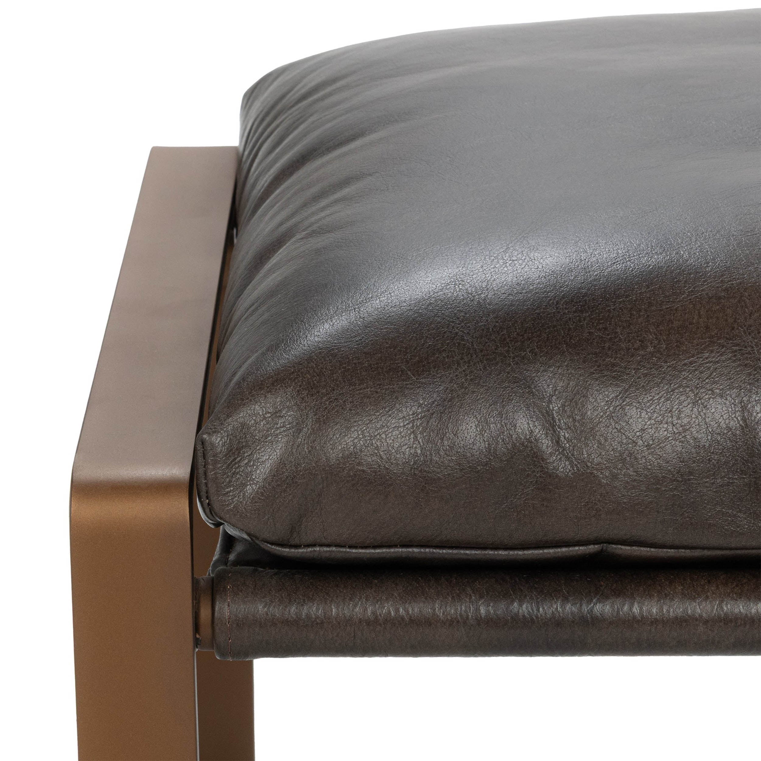 Morgan Leather Ottoman, Truffle Brown - Image 4