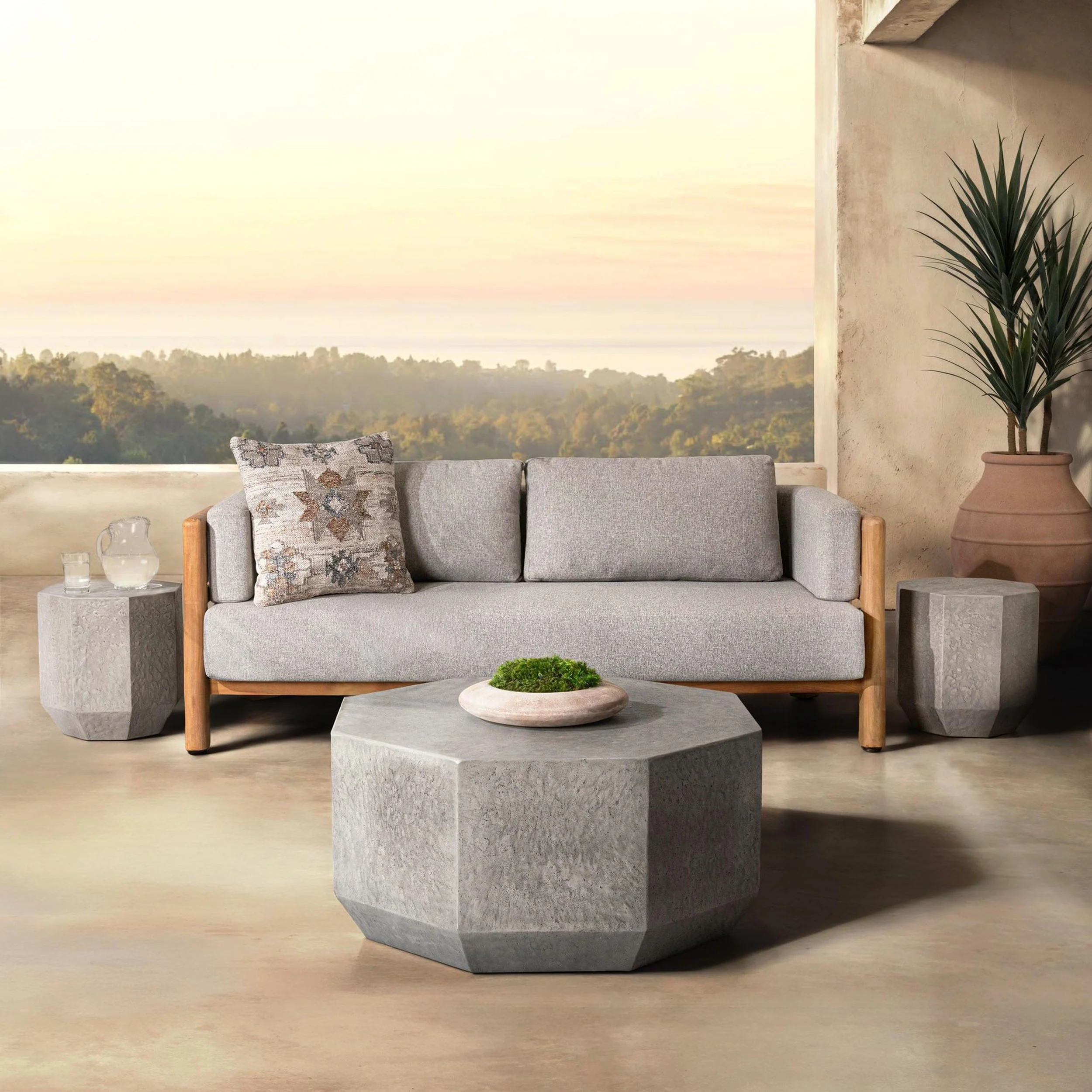 Morse Outdoor Coffee Table, Dark Gray - Image 4