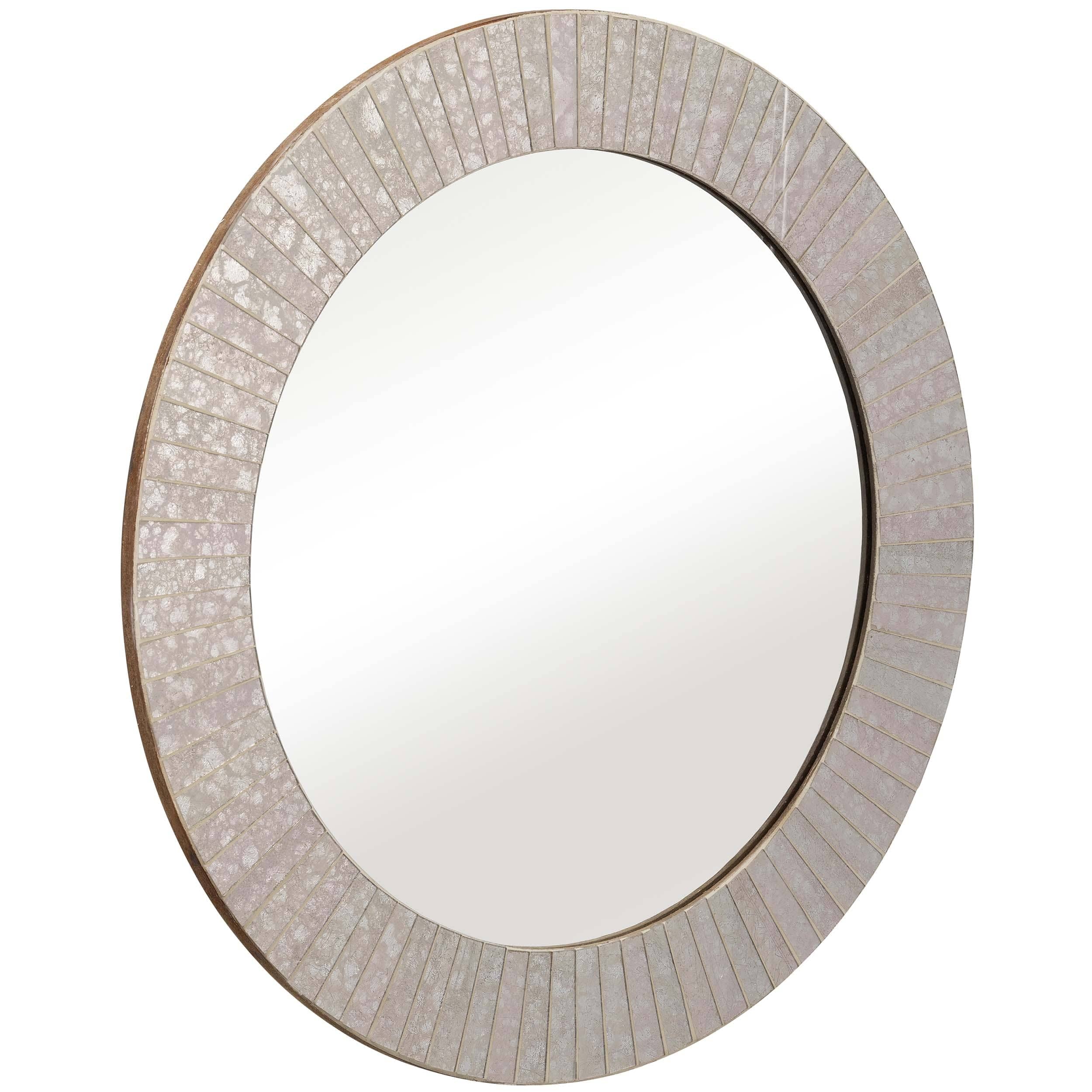 Mosaic Round Mirror, Champagne - Image 2