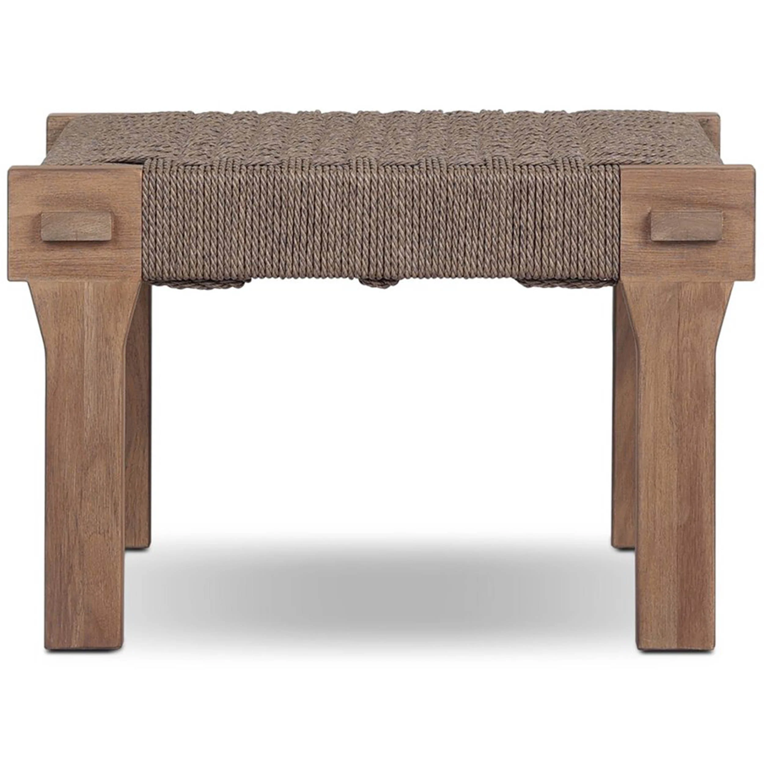 Moxie Outdoor Accent Stool, Dark Textured Woven by Four Hands - Image 2