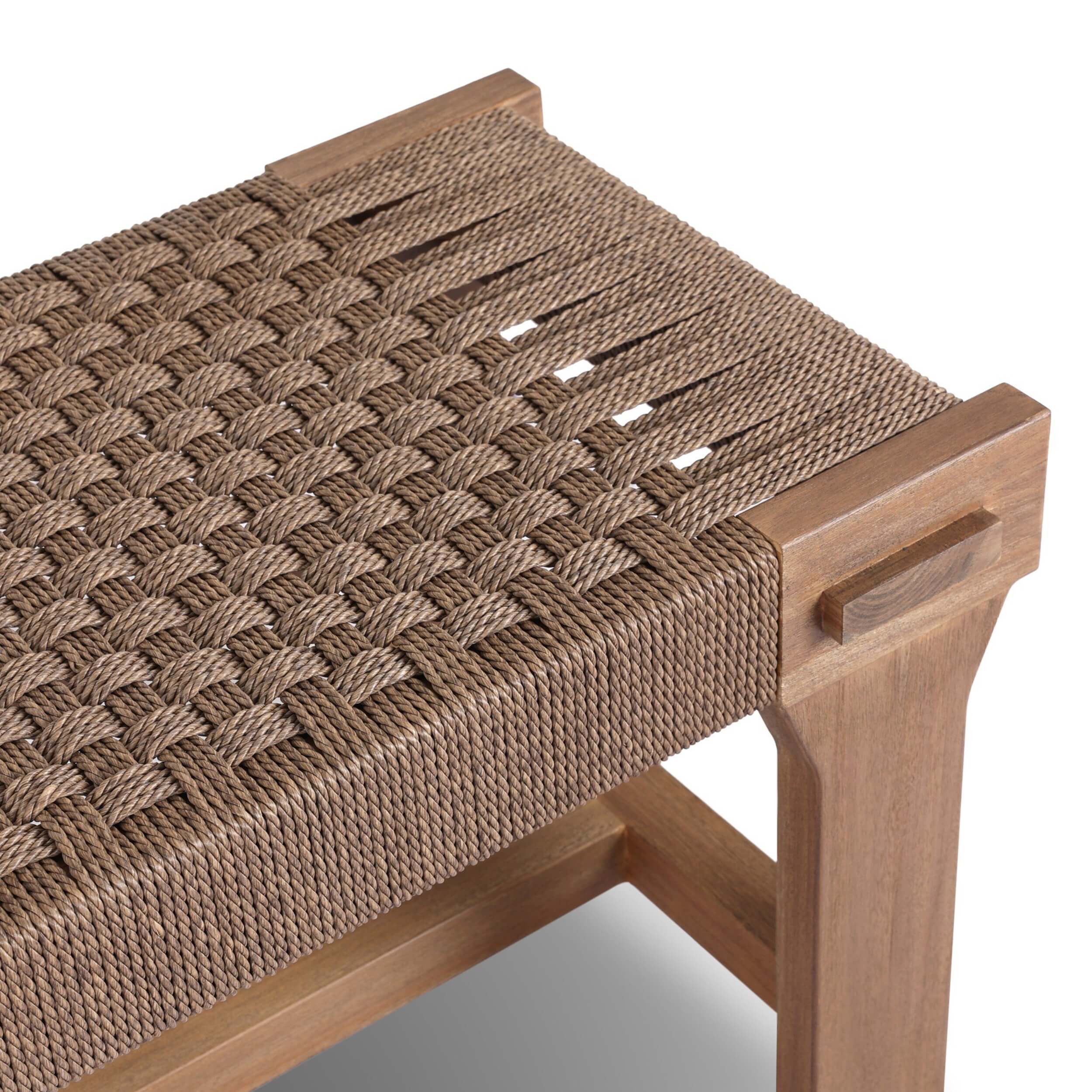 Moxie Outdoor Bench, Dark Textured Woven by Four Hands - Image 4