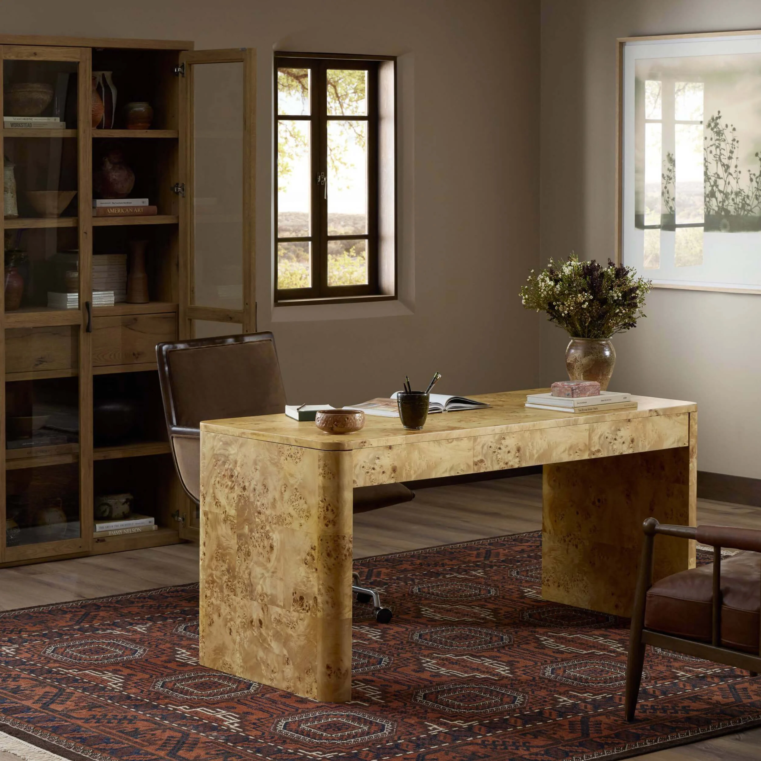 Mullins Desk, Natural Mappa Burl by Four Hands - Image 7
