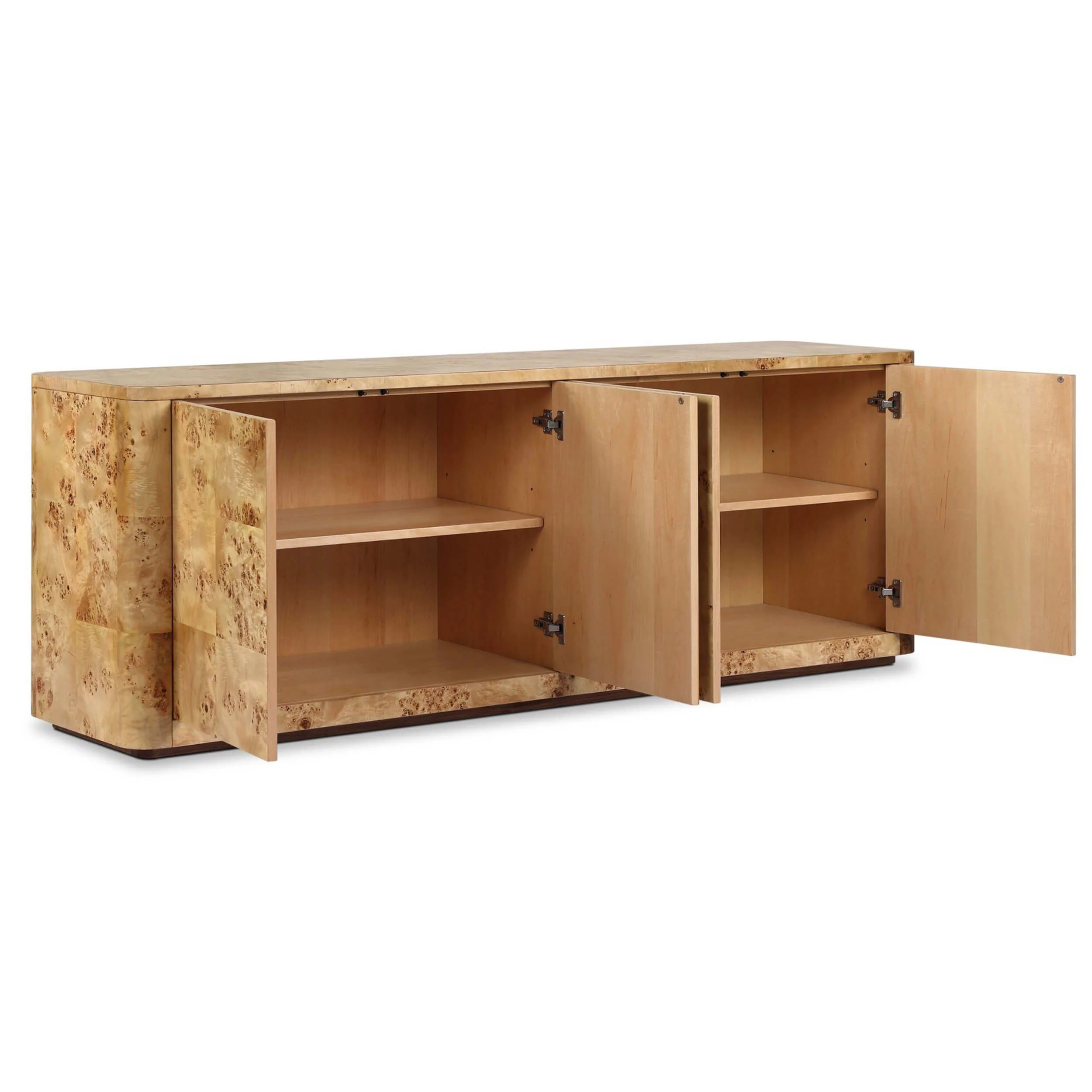 Mullins Media Console, Natural Mappa Burl by Four Hands - Image 4