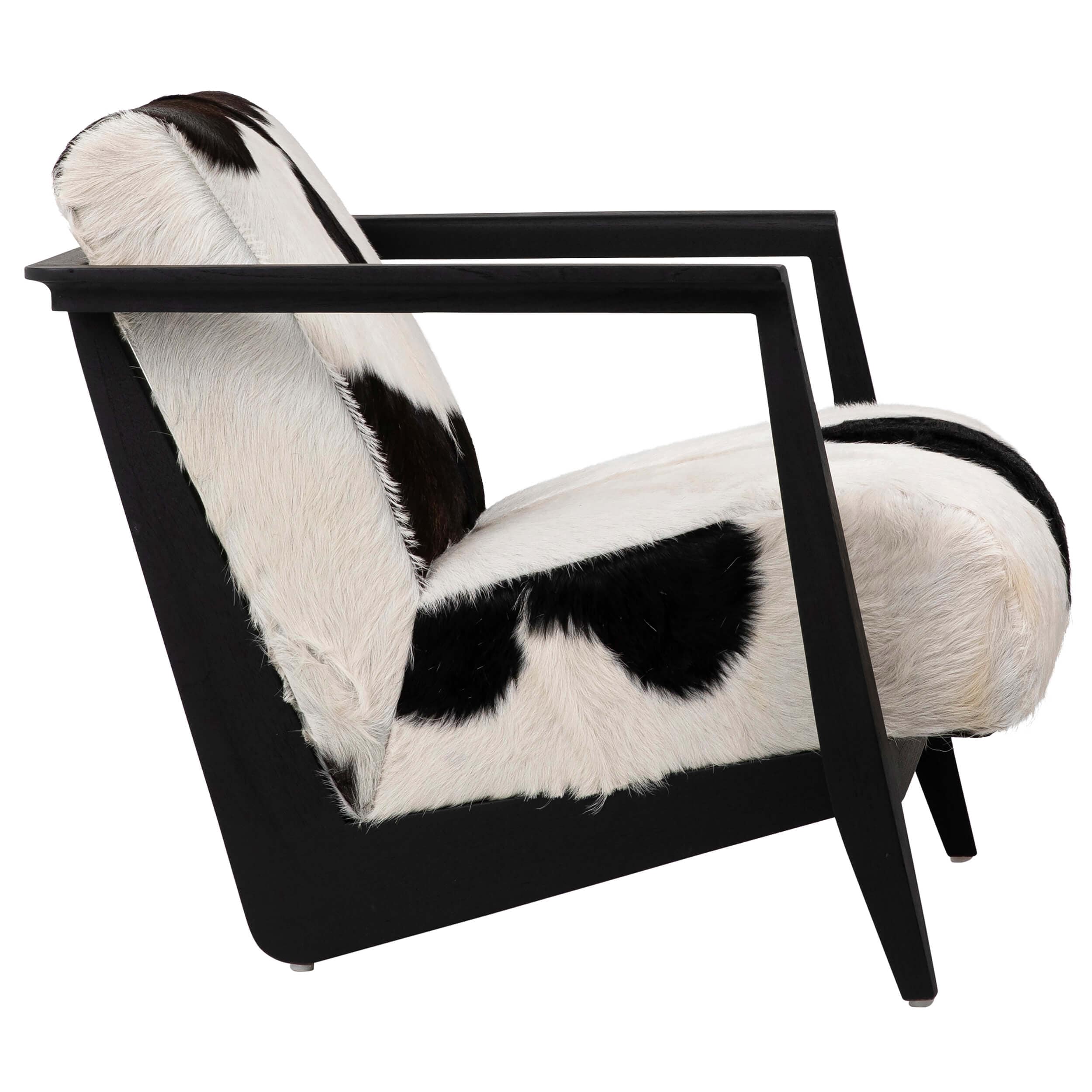 Naela Hide Chair, Black - Image 3