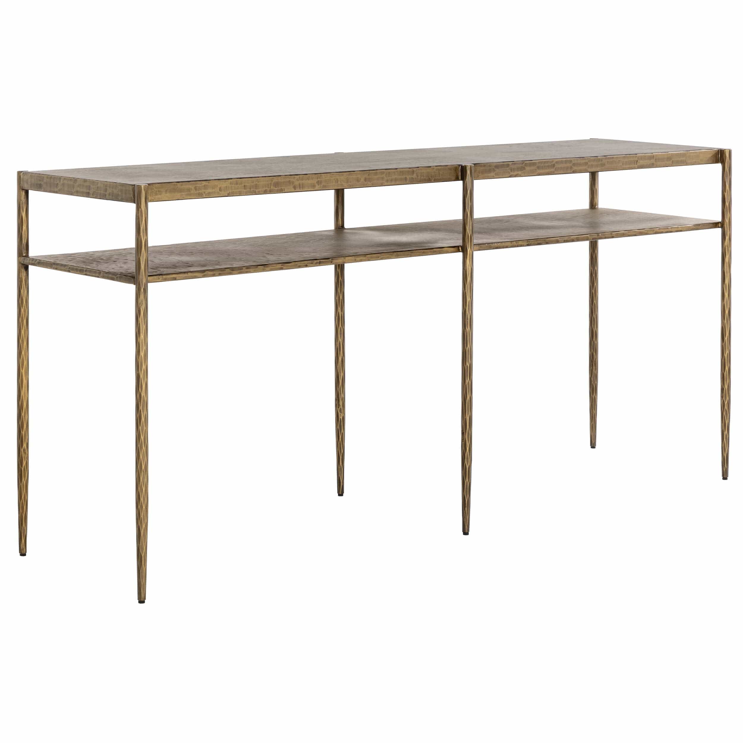 Naini Console Table, Antique Brass