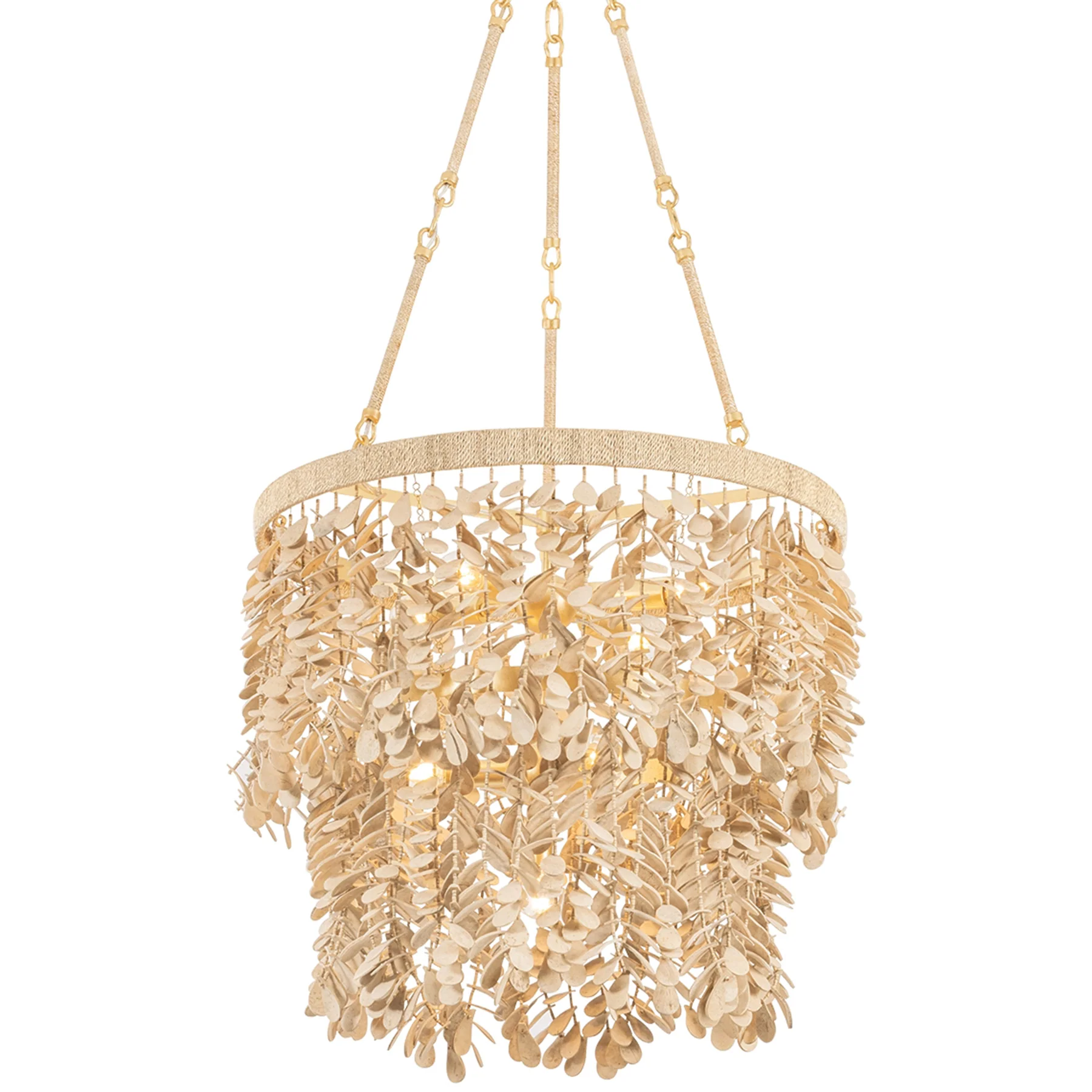 Naxos 8 Light Chandelier, Vintage Gold Leaf