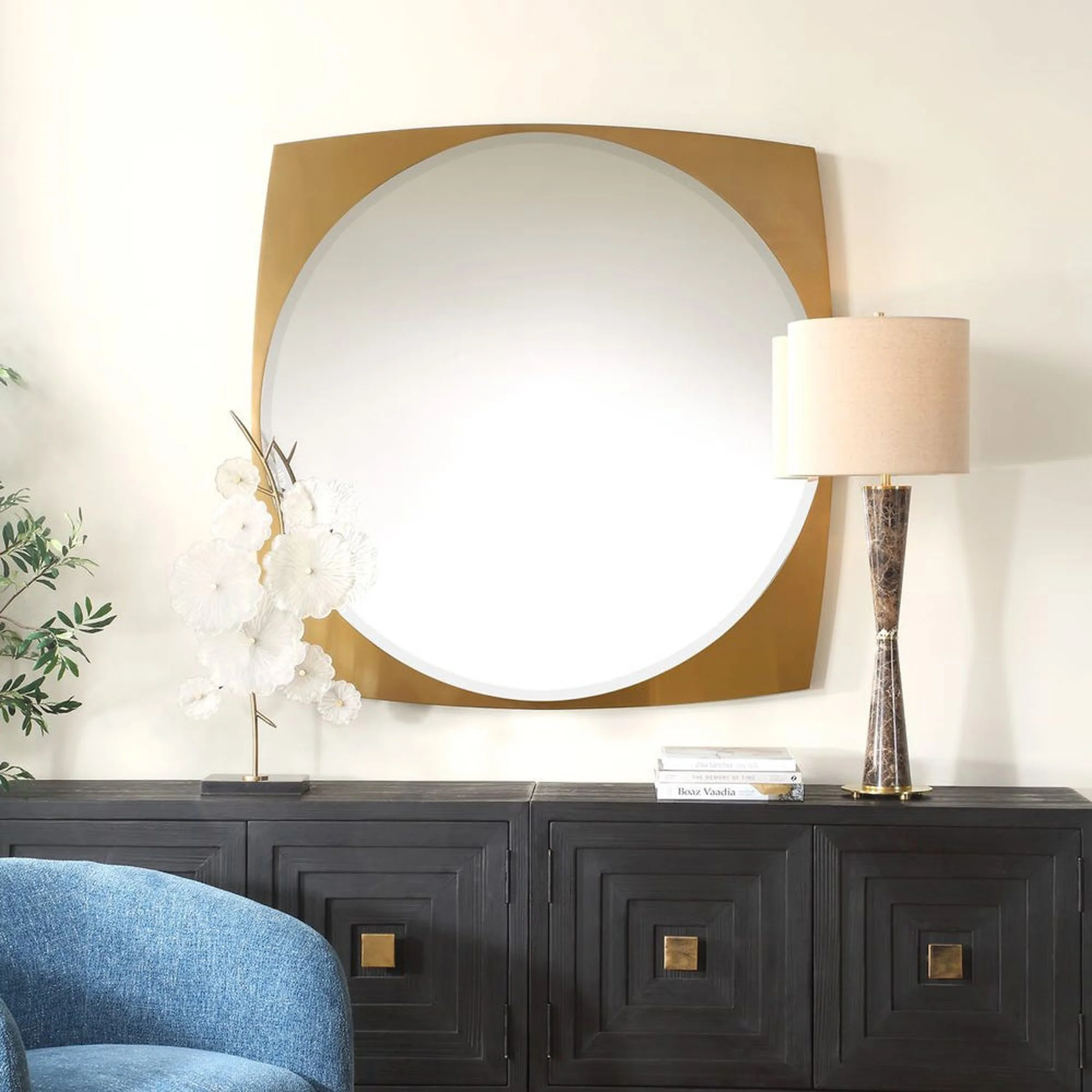 Neilia Mirror, Antique Brass - Image 4