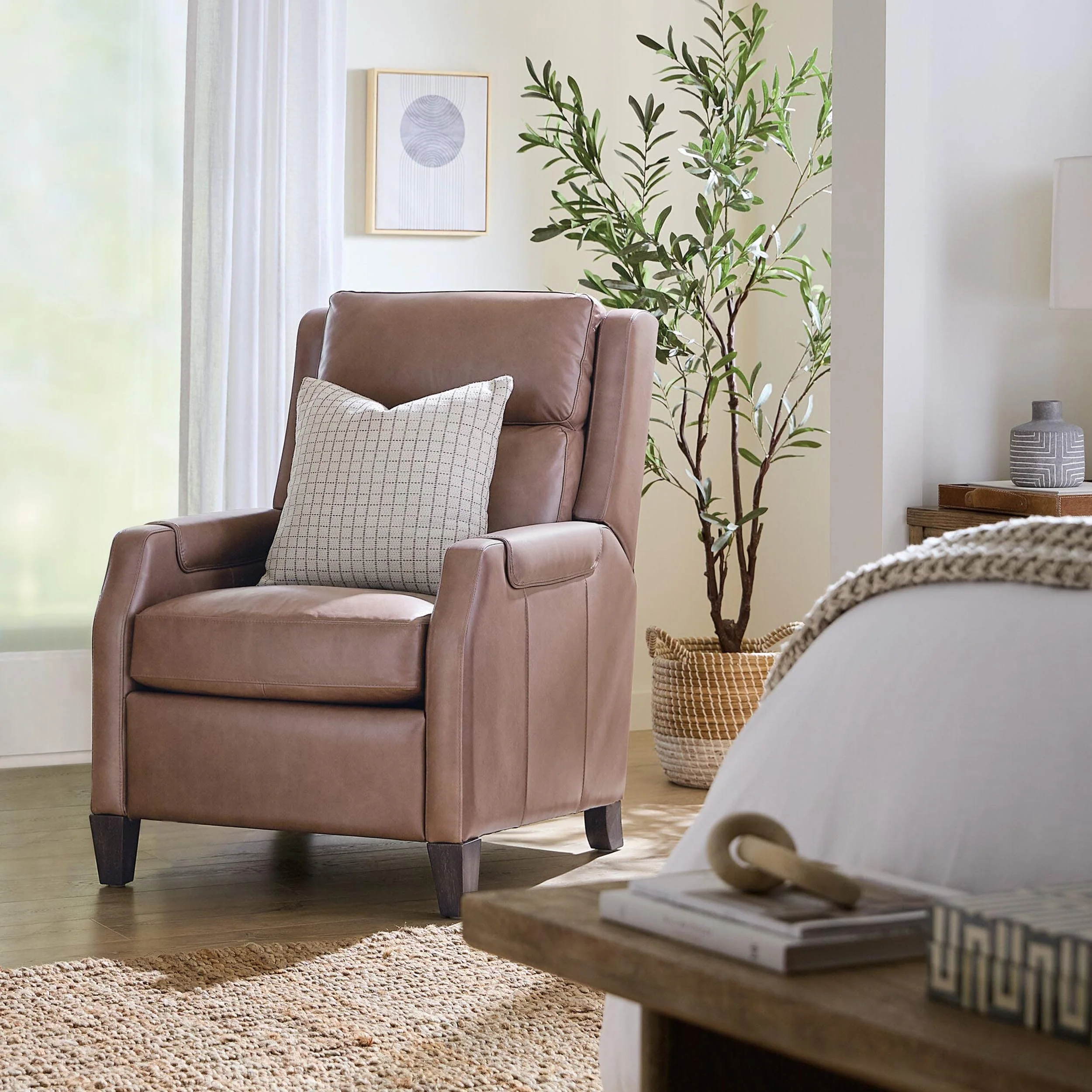 Nelson Leather Power Recliner, Light Mocha - Image 7