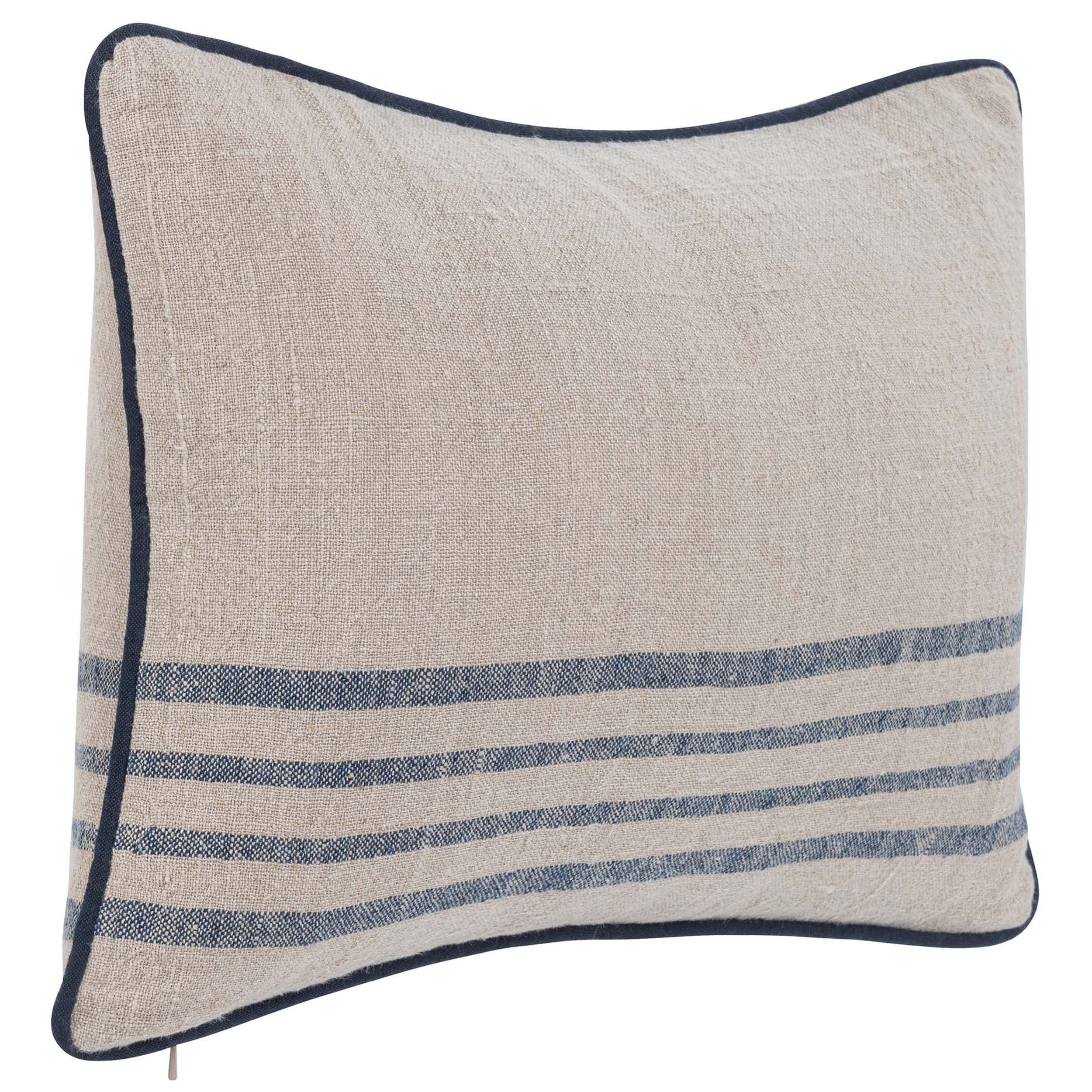 Newport Pillow, Natural/Navy - Image 2