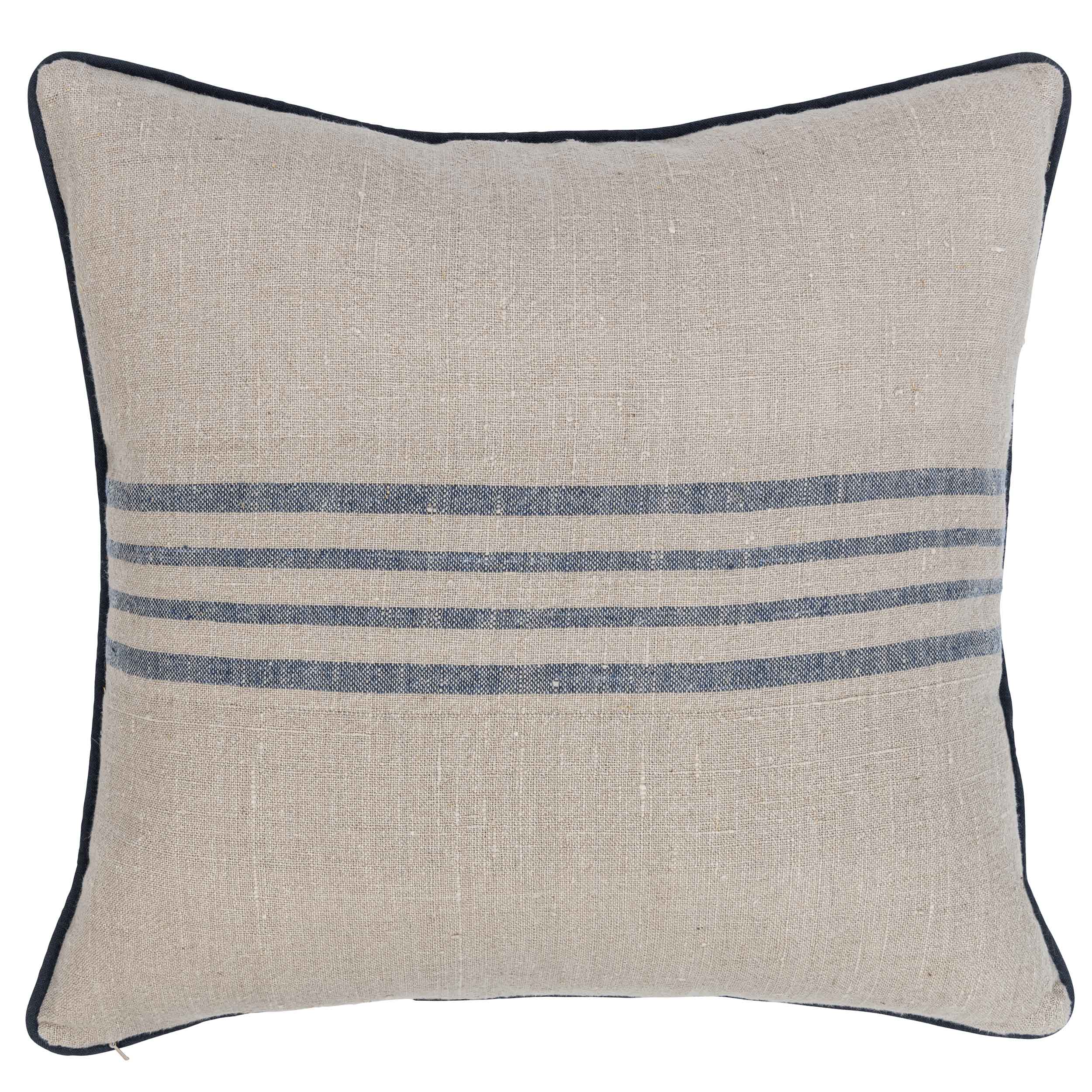 Newport Pillow, Natural/Navy - Image 4