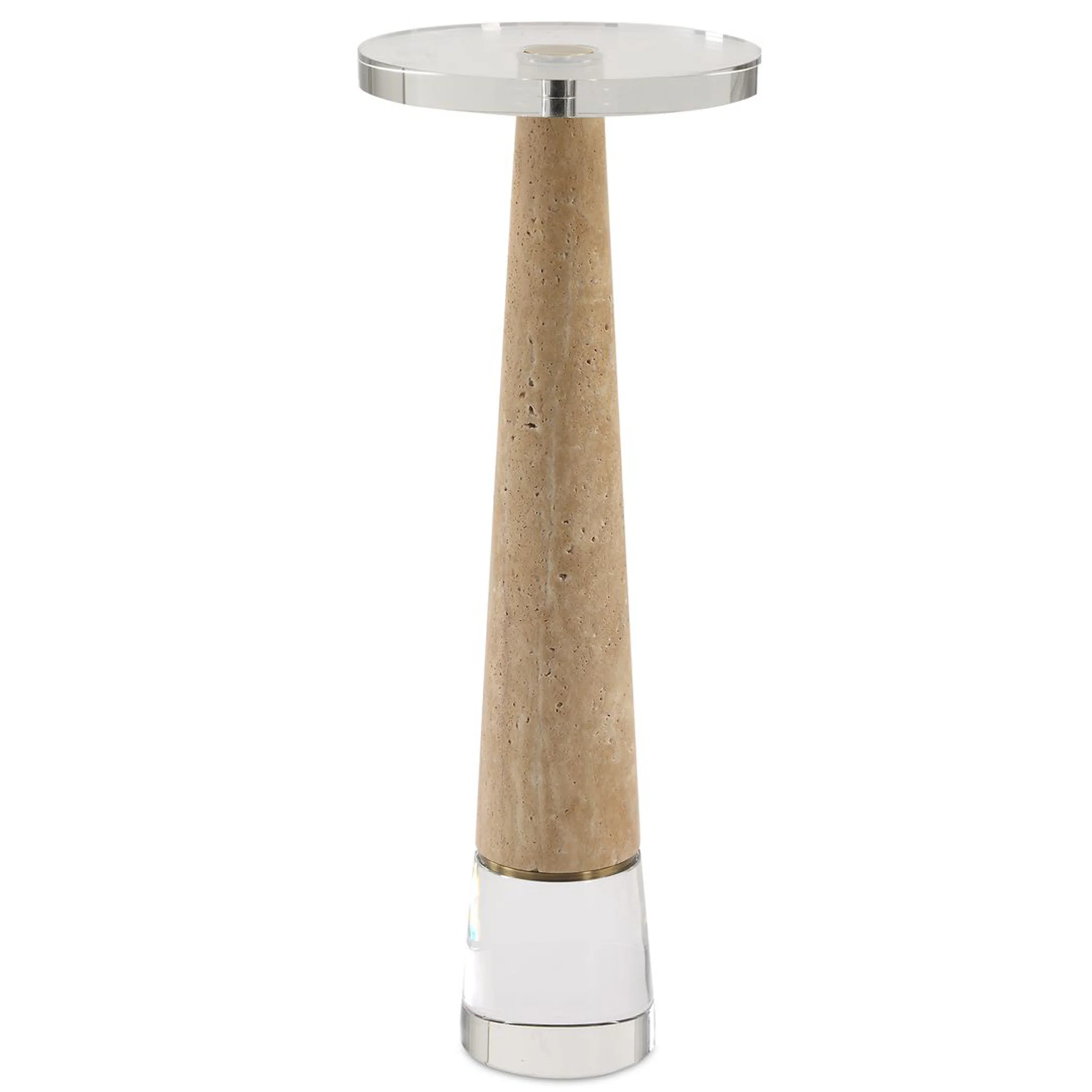 Niari Drink Table, Travertine