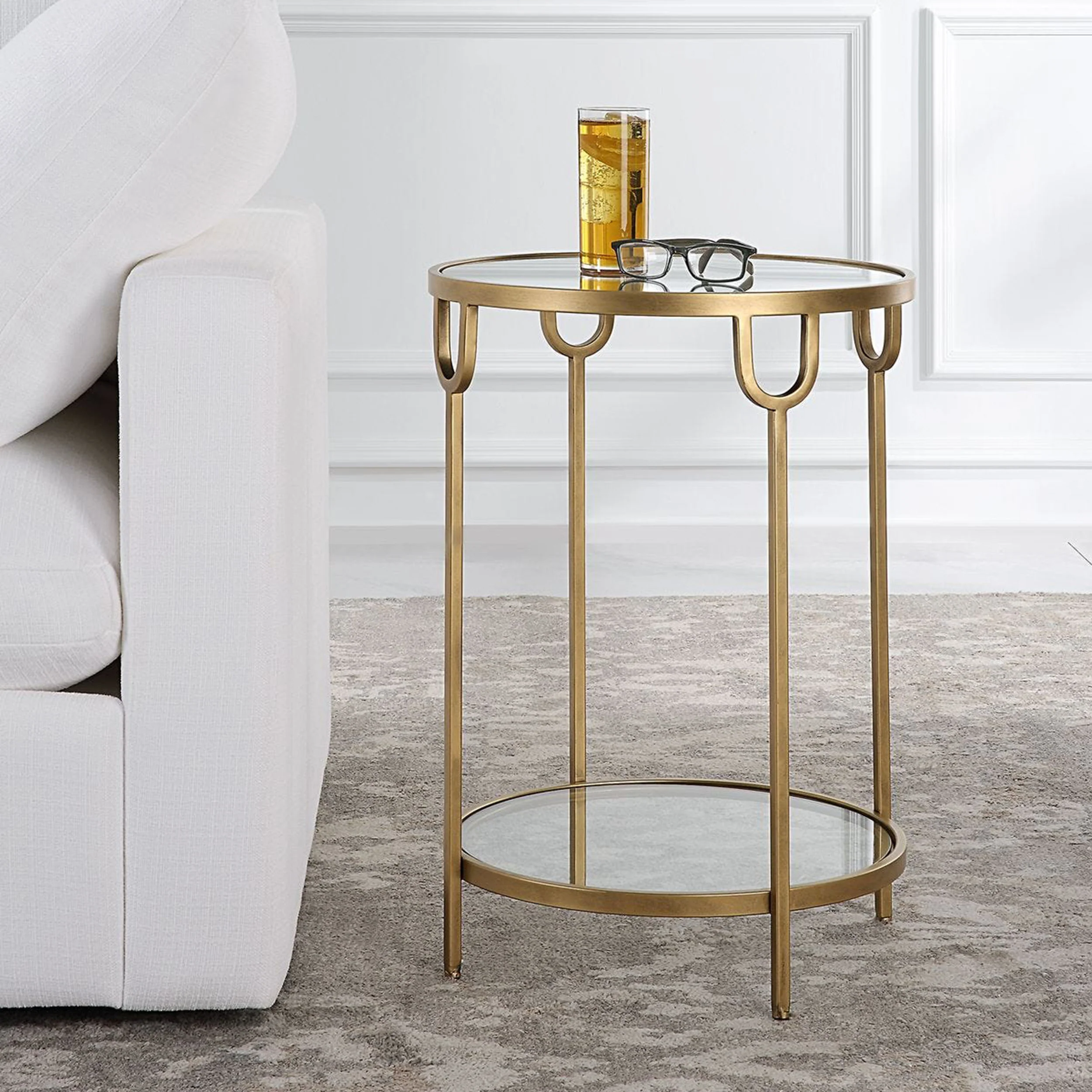 Niccola End Table, Antique Gold - Image 4