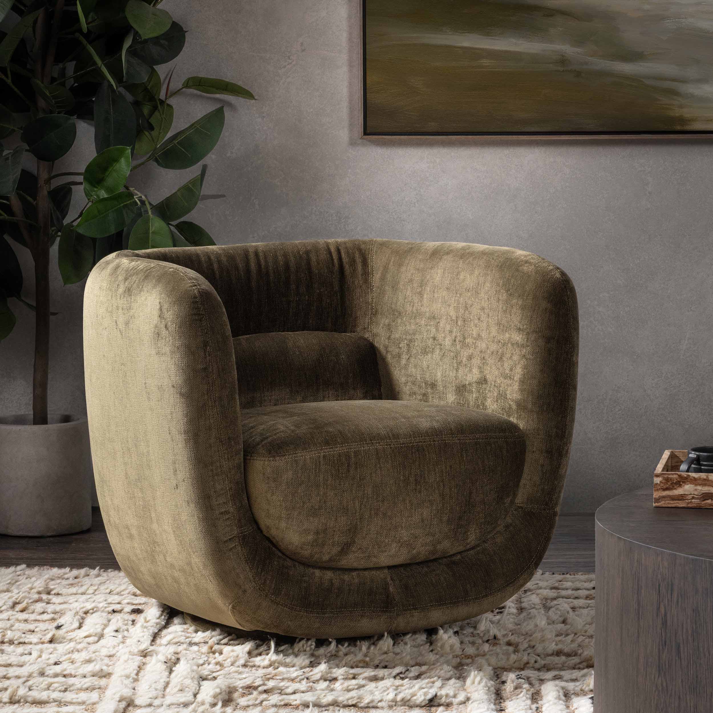 Nico Swivel Chair, Olive Green - Image 7