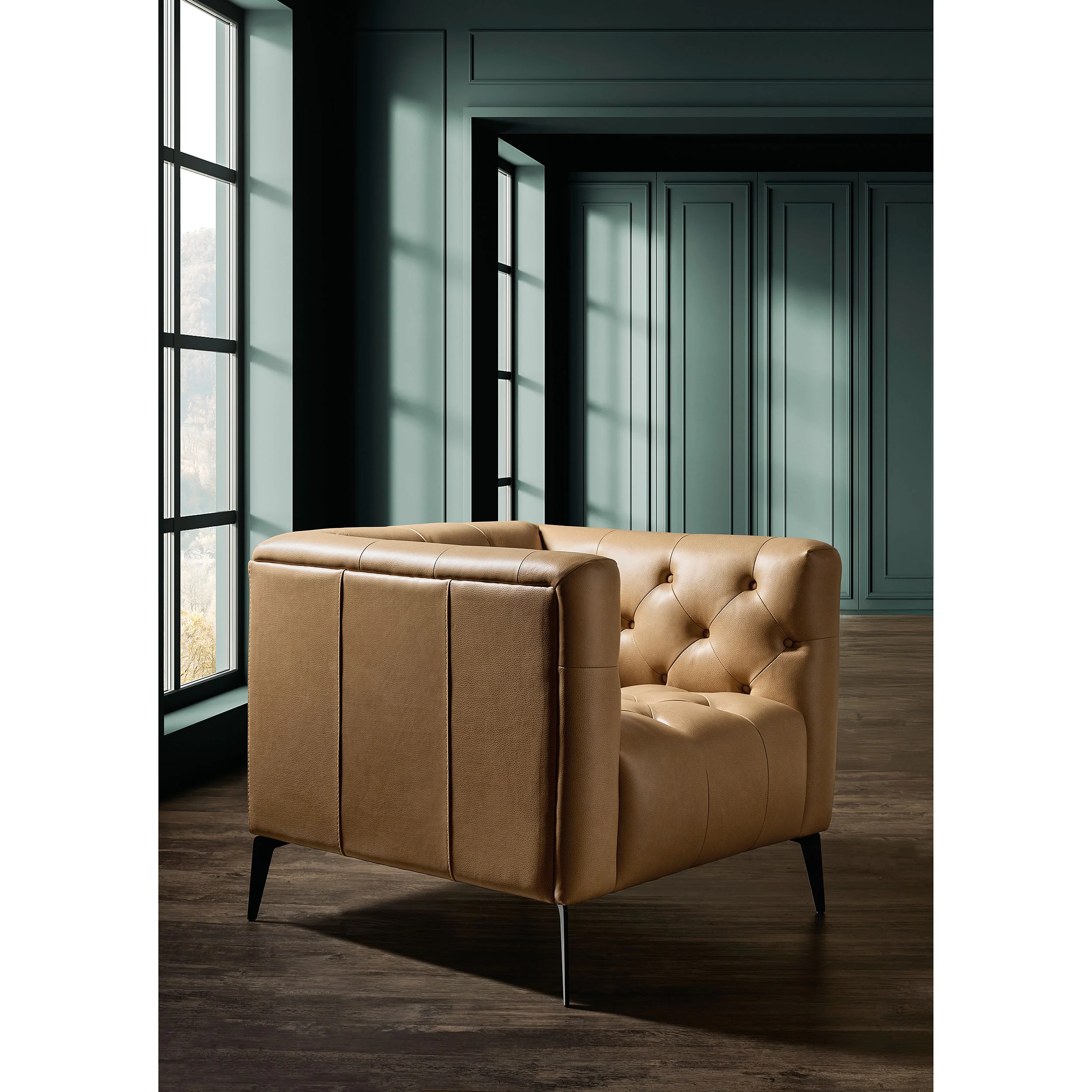 Nicolla Leather Chair, Texas Stone - Image 5