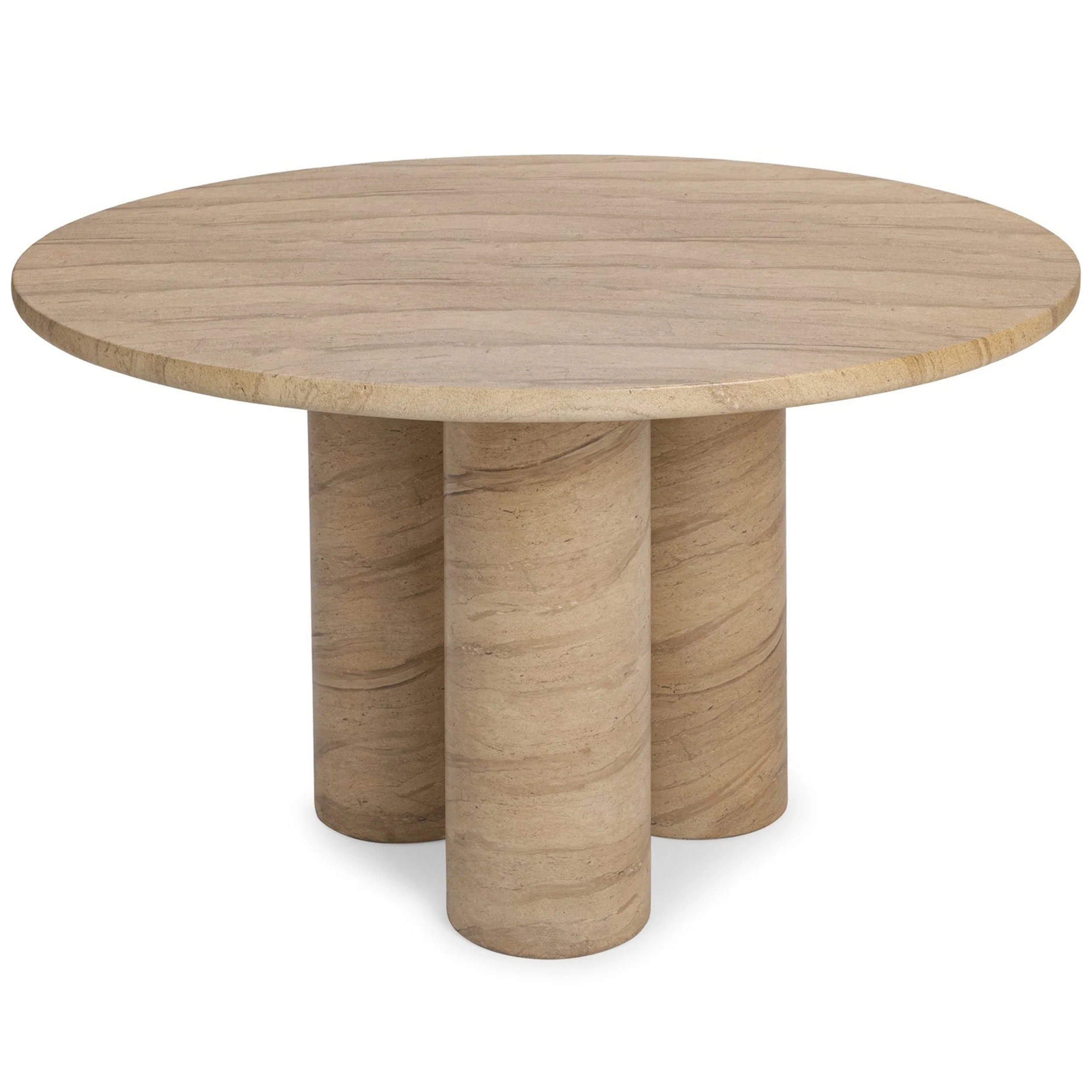 Niva Outdoor Round Dining Table, Beige