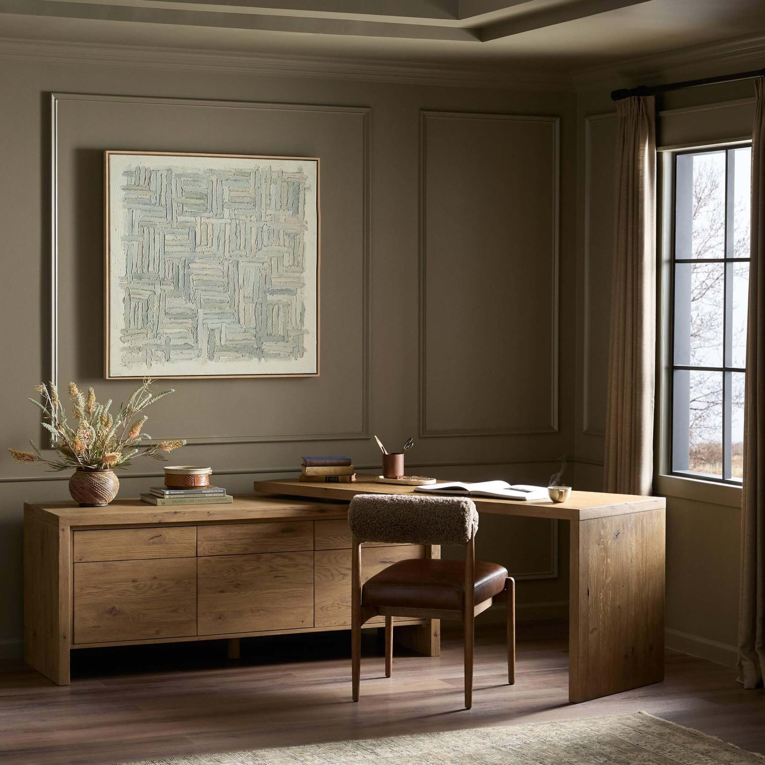 Noah Rotating Desk, Aged Smoked Oak by Four Hands - Image 6