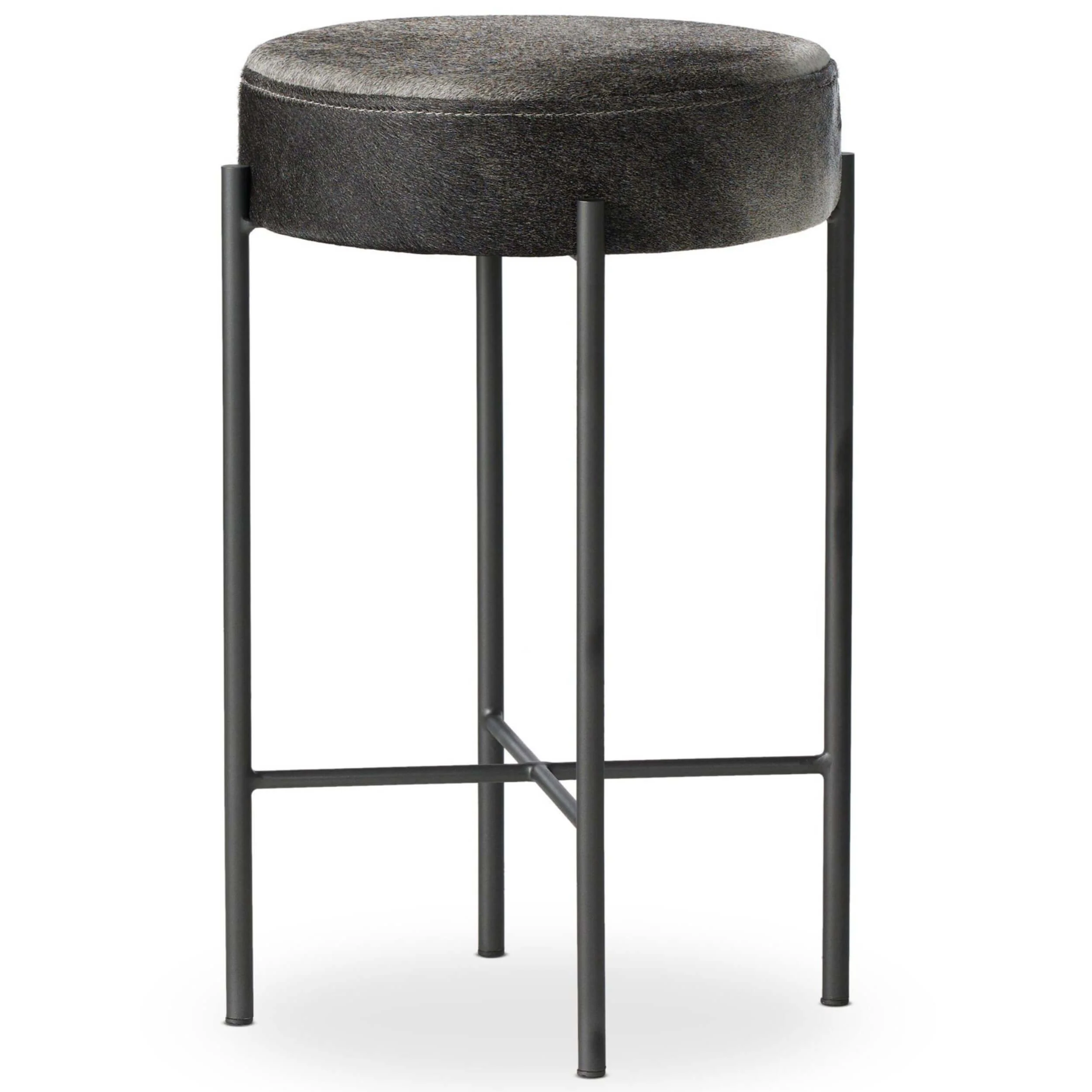 Nocona Bar & Counter Stool, Black/White Speckled Hide by Four Hands