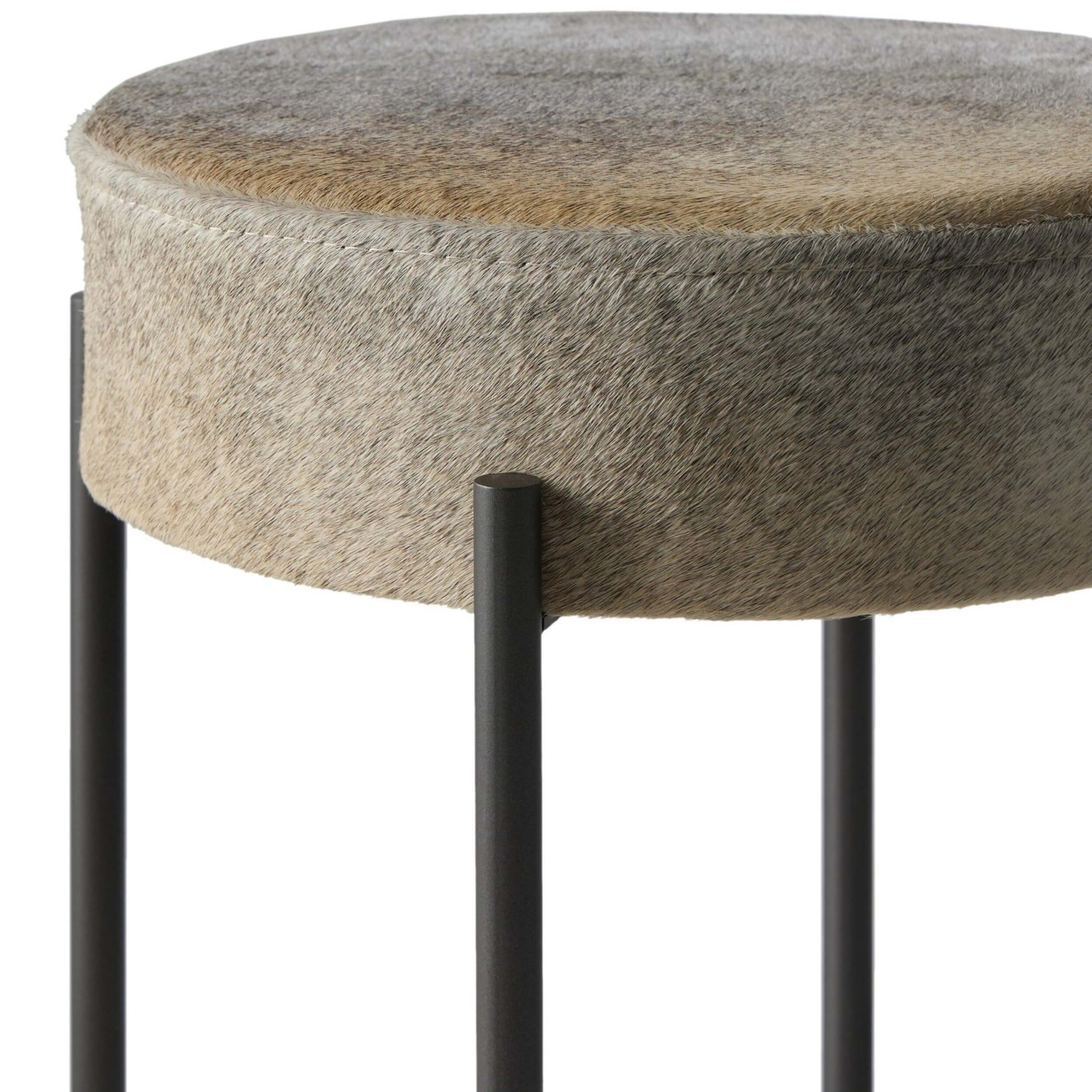 Nocona Bar & Counter Stool, Black/White Speckled Hide by Four Hands - Image 7