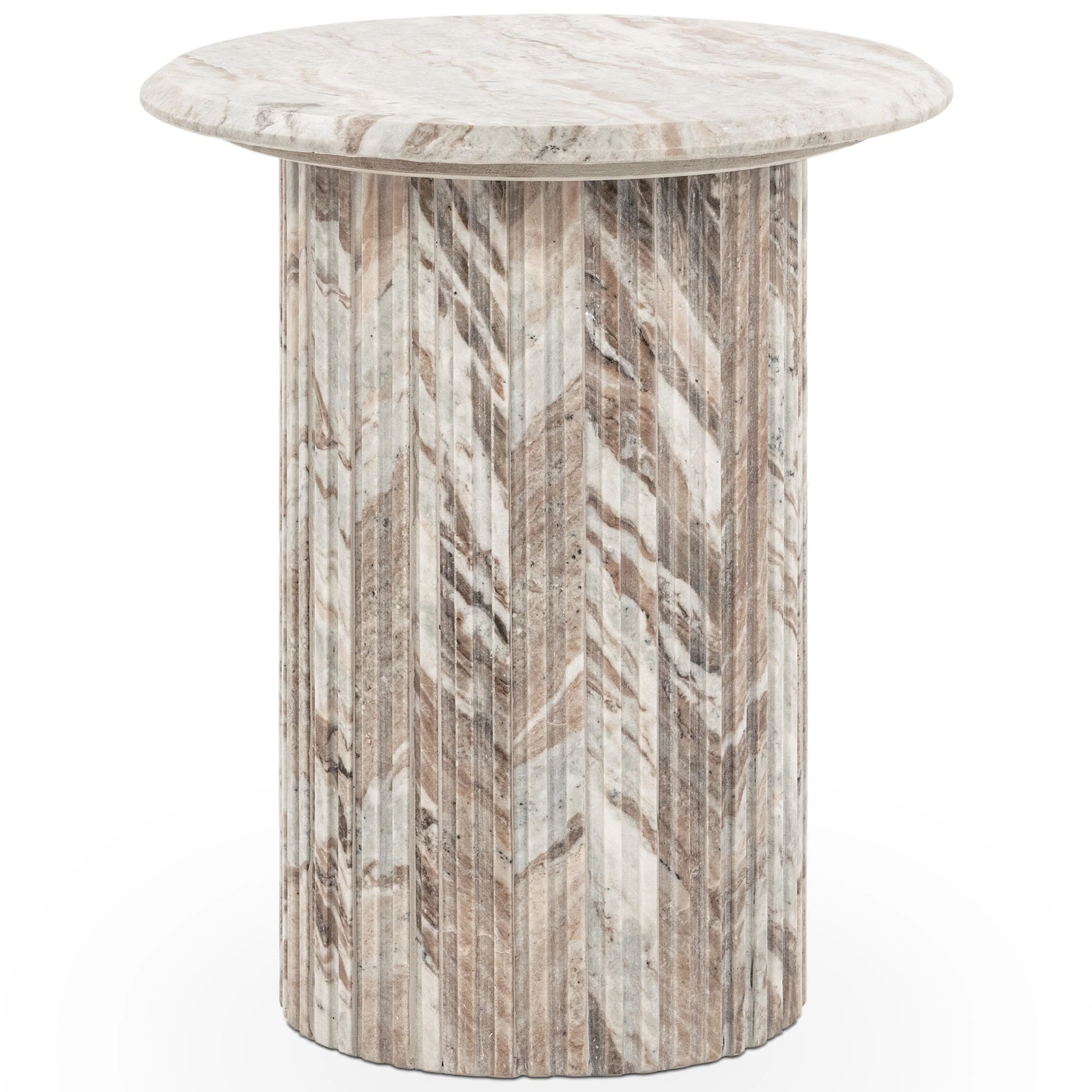 Nordens Round End Table, Rusty Gray