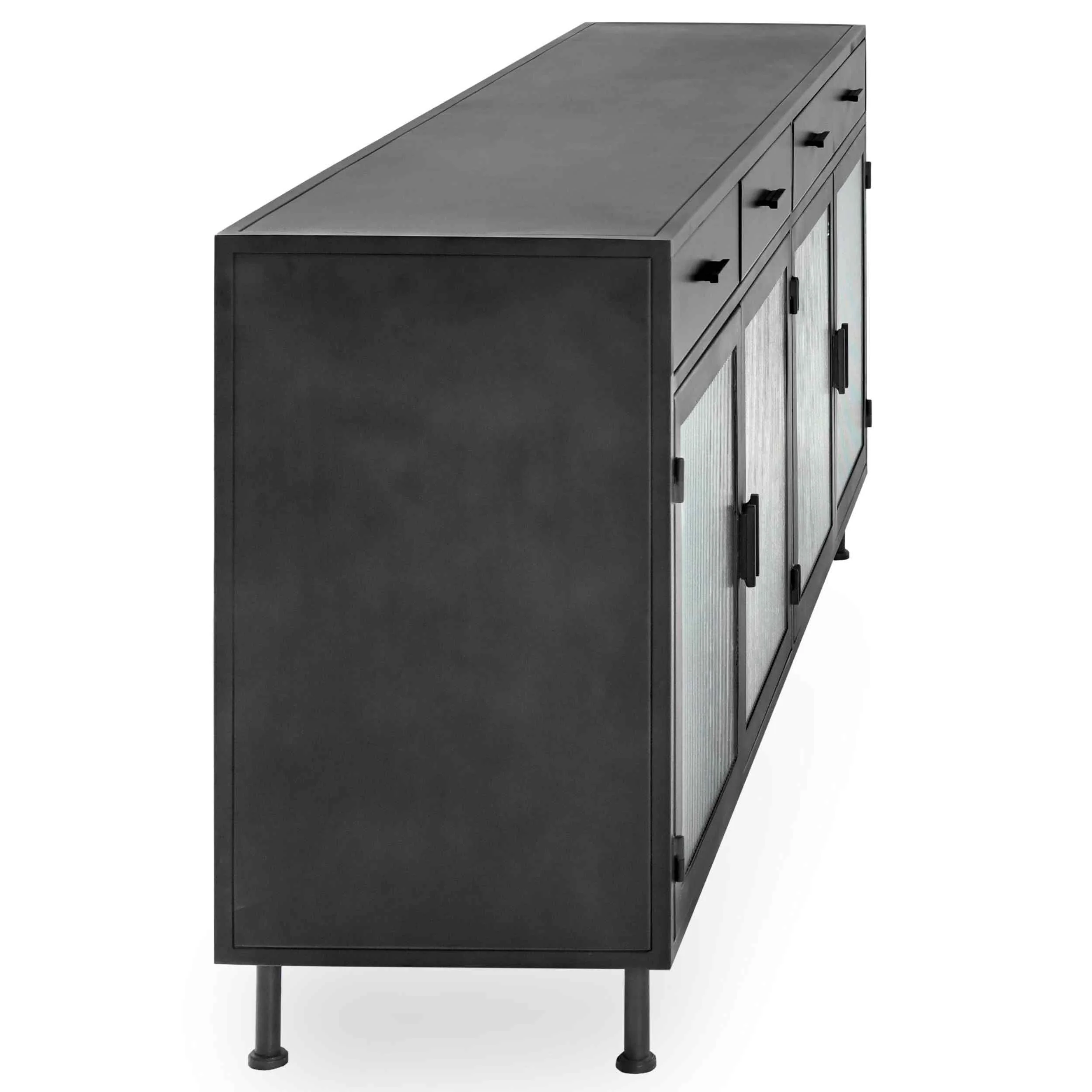 Nore 4 Door Cabinet, Blackened Steel - Image 3