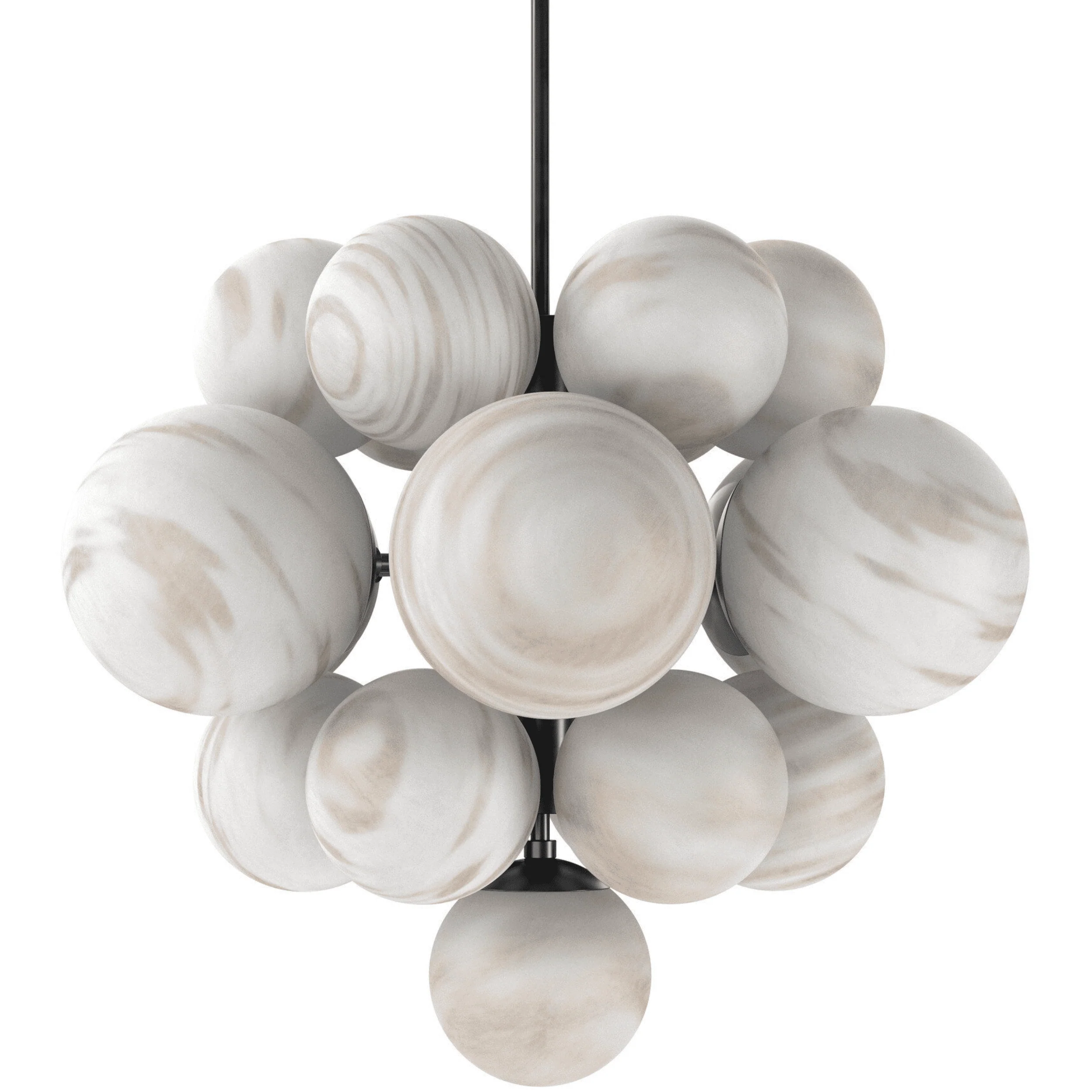 Nova Chandelier, Black Gunmetal/Marble Glass by Four Hands - Image 3