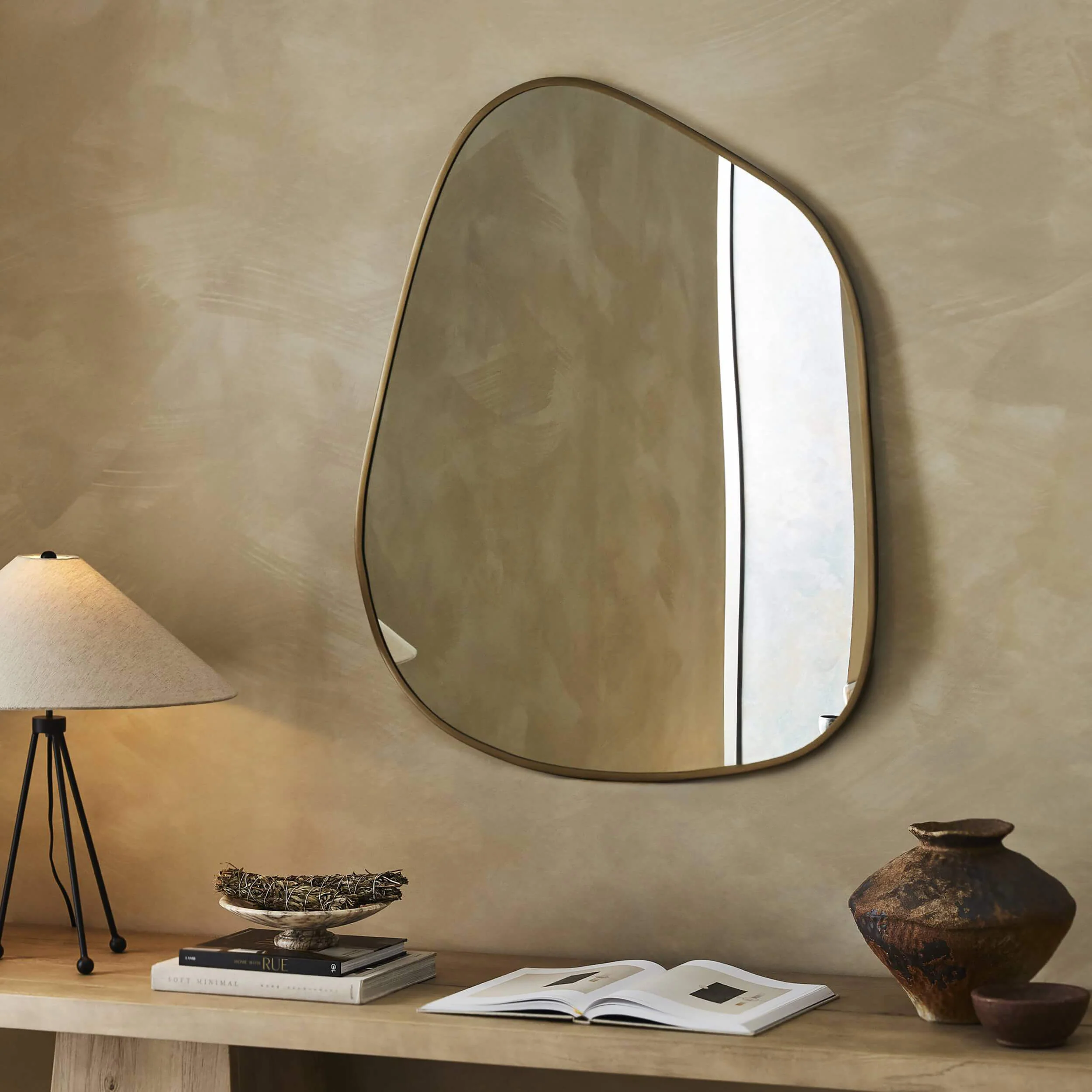 Nova Mirror, Antique Brass by Four Hands