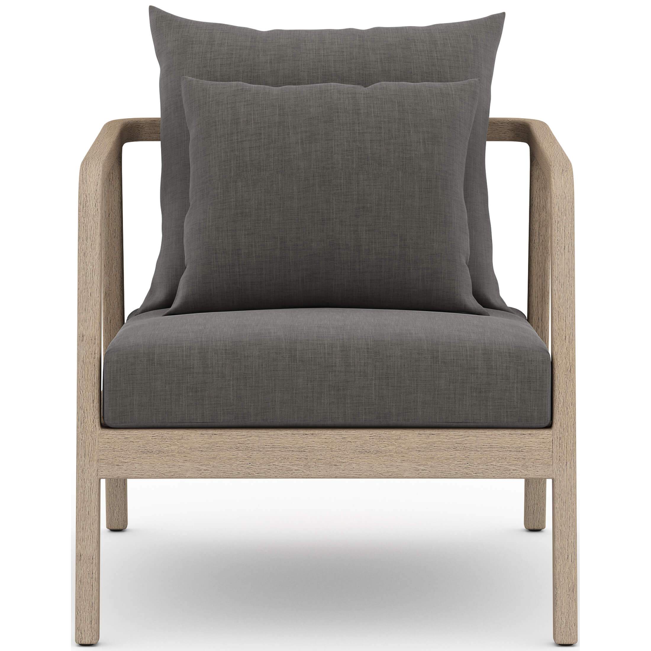 Numa Outdoor Chair, Charcoal/Washed Brown by Four Hands - Image 3
