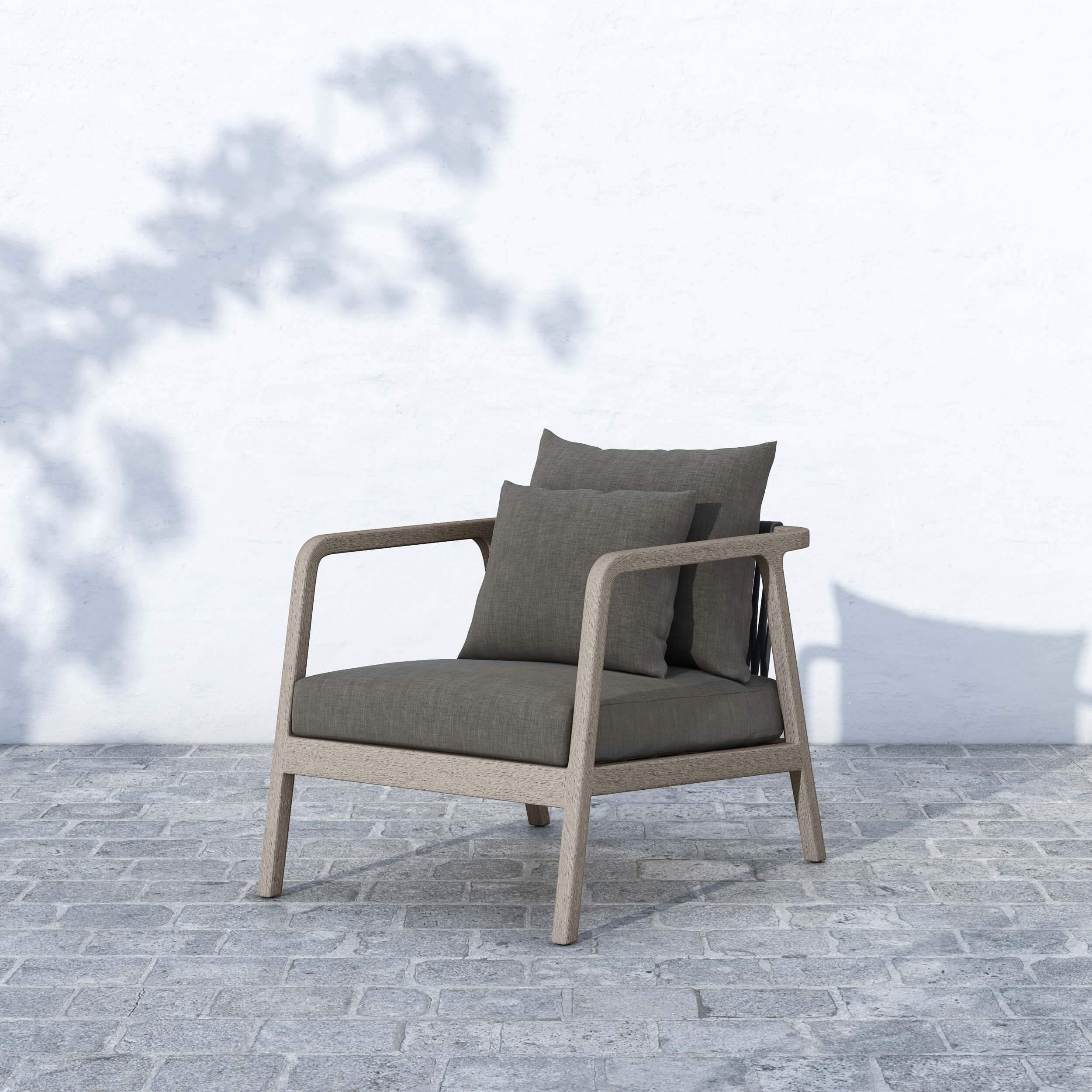 Numa Outdoor Chair, Charcoal/Weathered Grey by Four Hands - Image 5