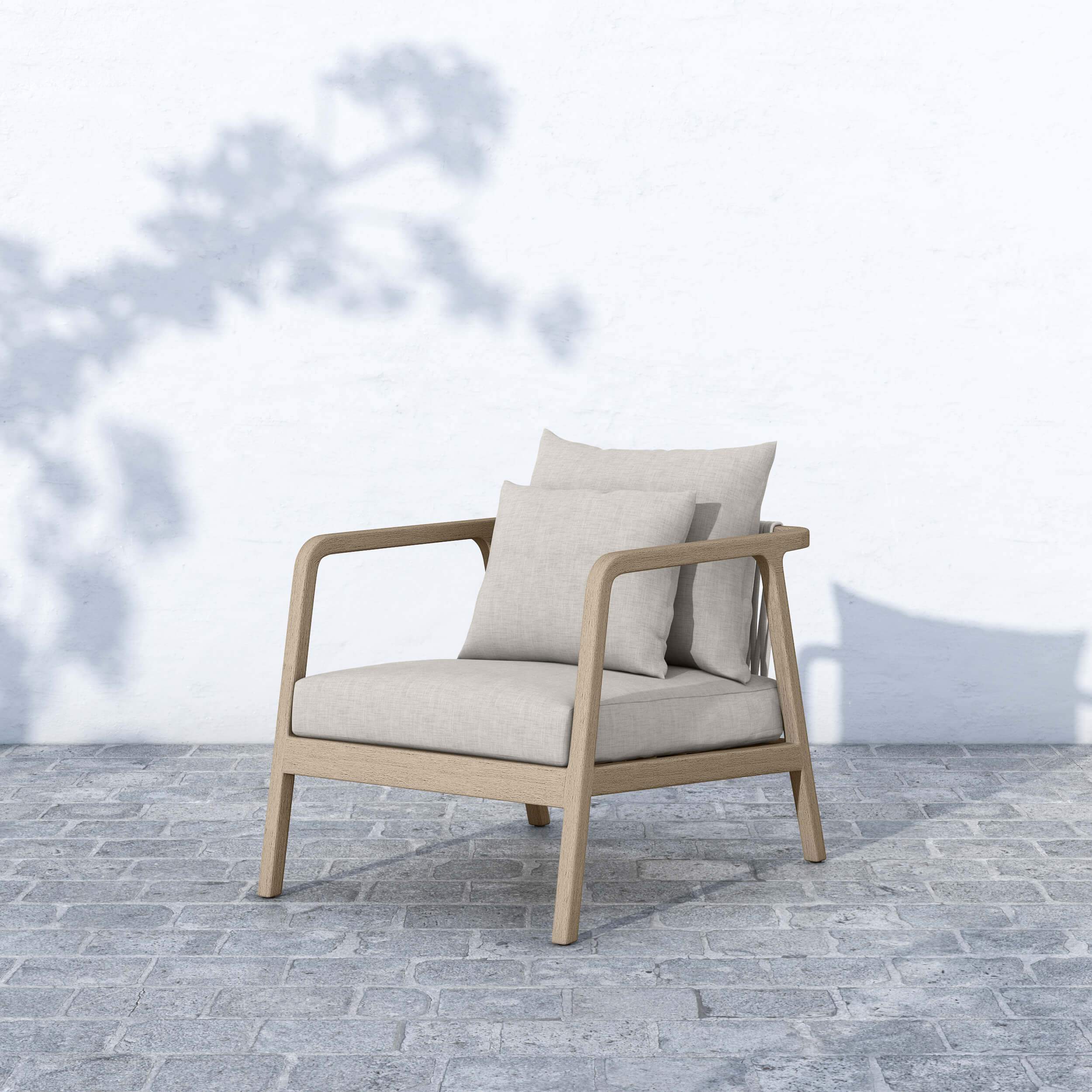 Numa Outdoor Chair, Stone Grey/Washed Brown by Four Hands - Image 5