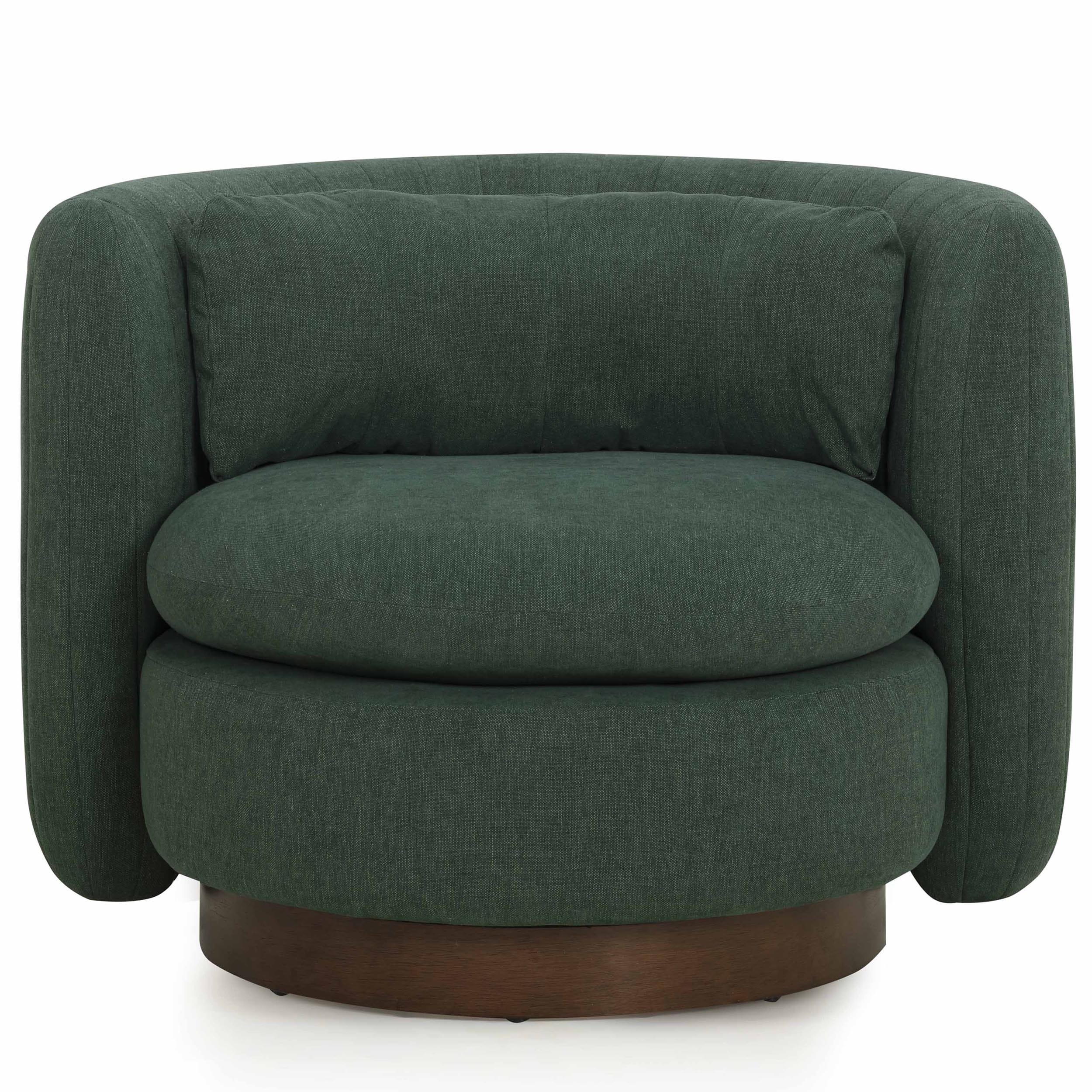 Nura Swivel Accent Chair, Forest Green - Image 2