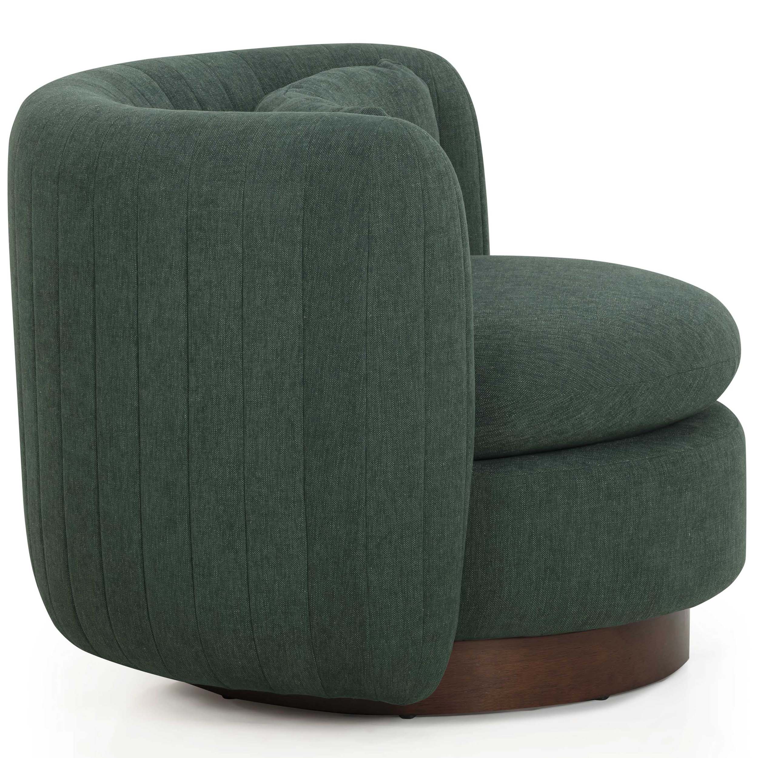 Nura Swivel Accent Chair, Forest Green - Image 3