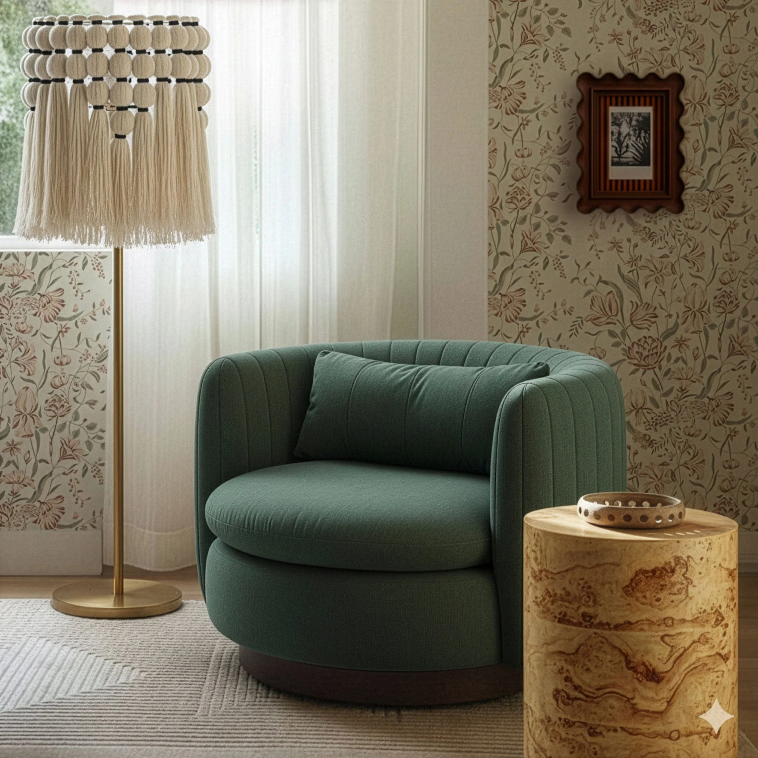 Nura Swivel Accent Chair, Forest Green - Image 6