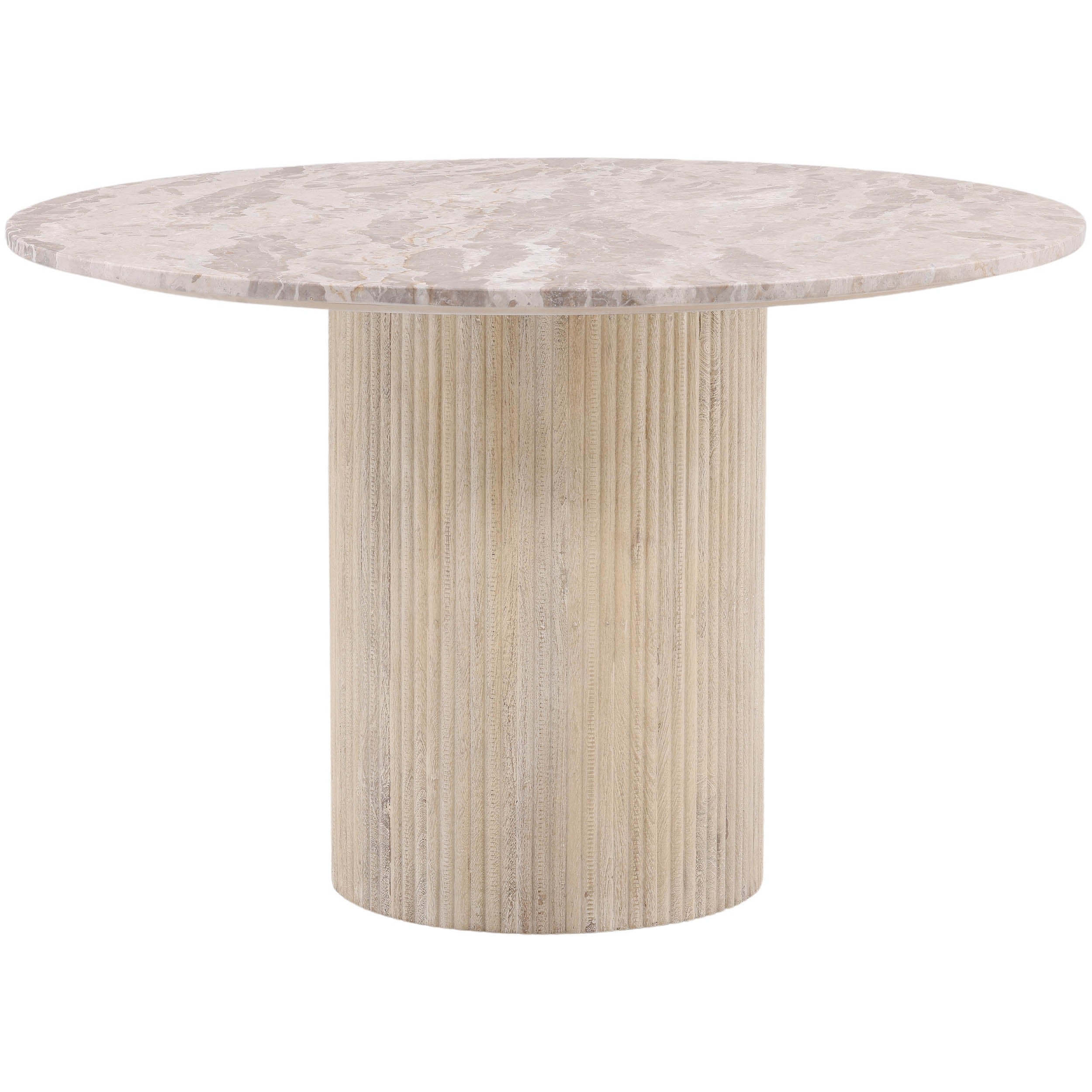 Nyla Round Dining Table, Light Natural