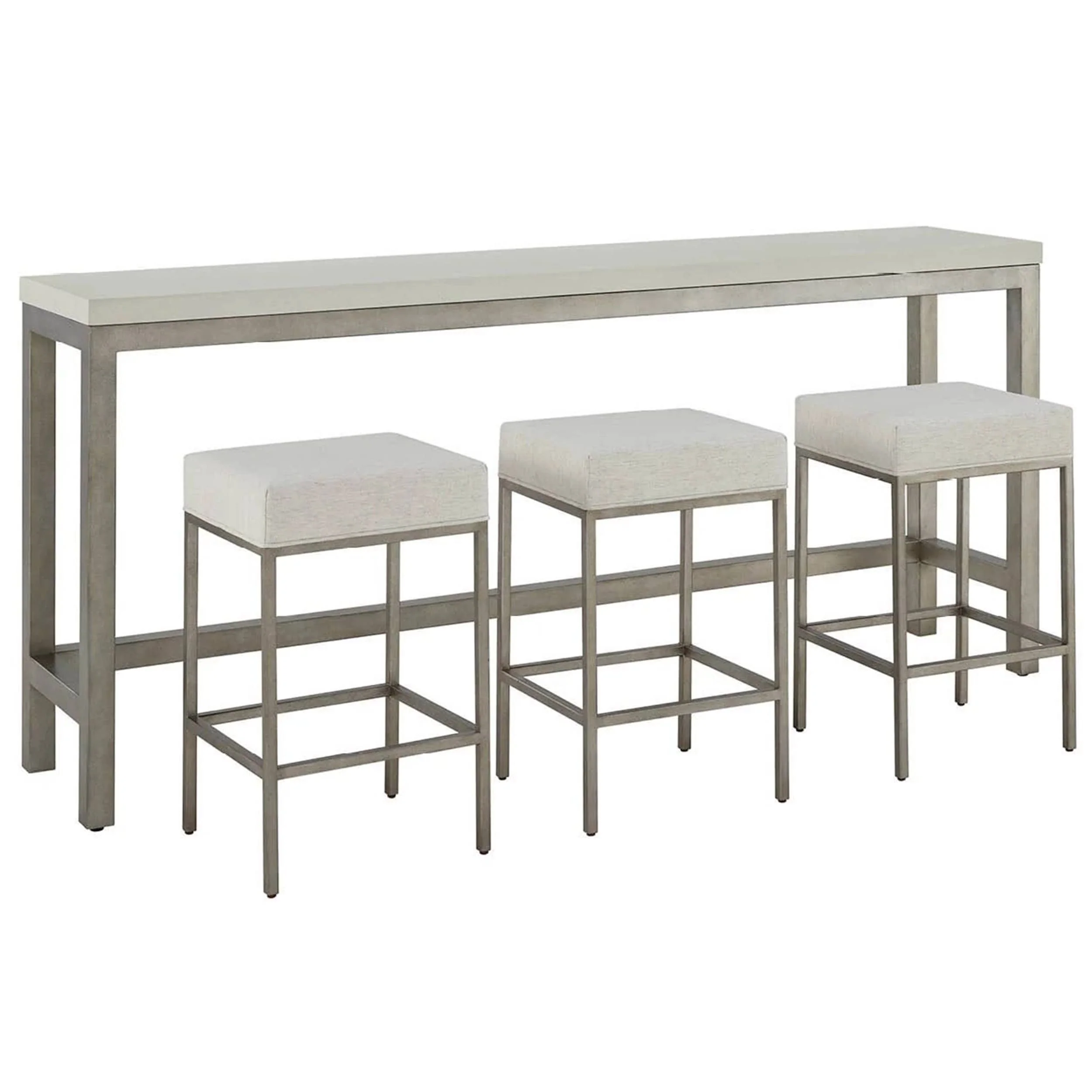 Oasis Console Table w/ Stools, Antique Nickel - Image 3
