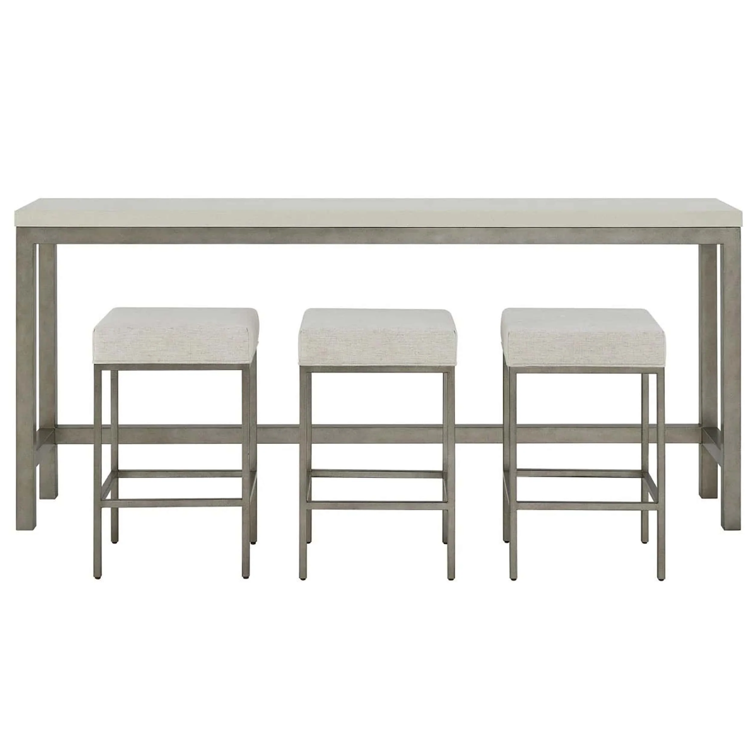 Oasis Console Table w/ Stools, Antique Nickel - Image 4