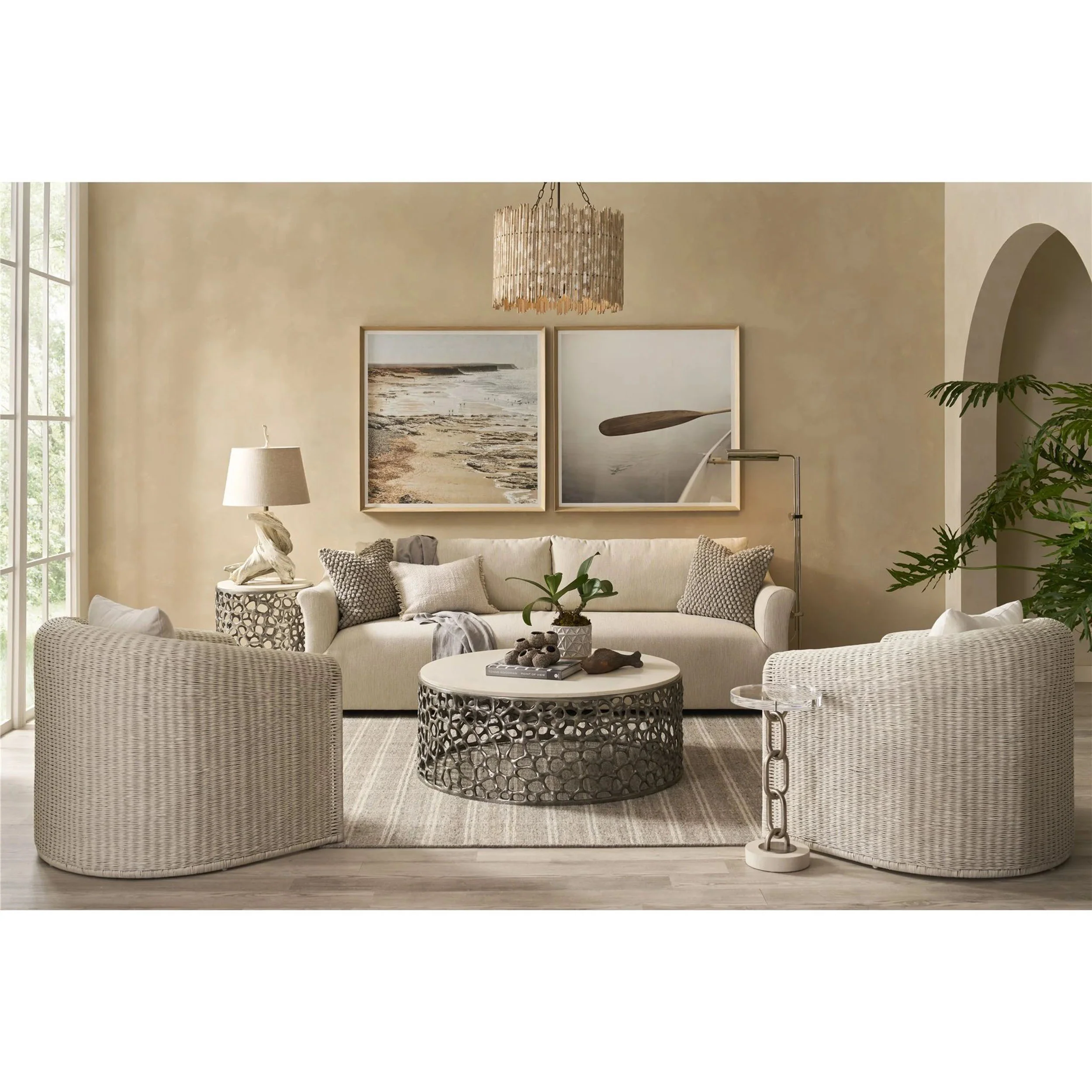 Oasis Coral Cocktail Table, Antique Nickle - Image 5