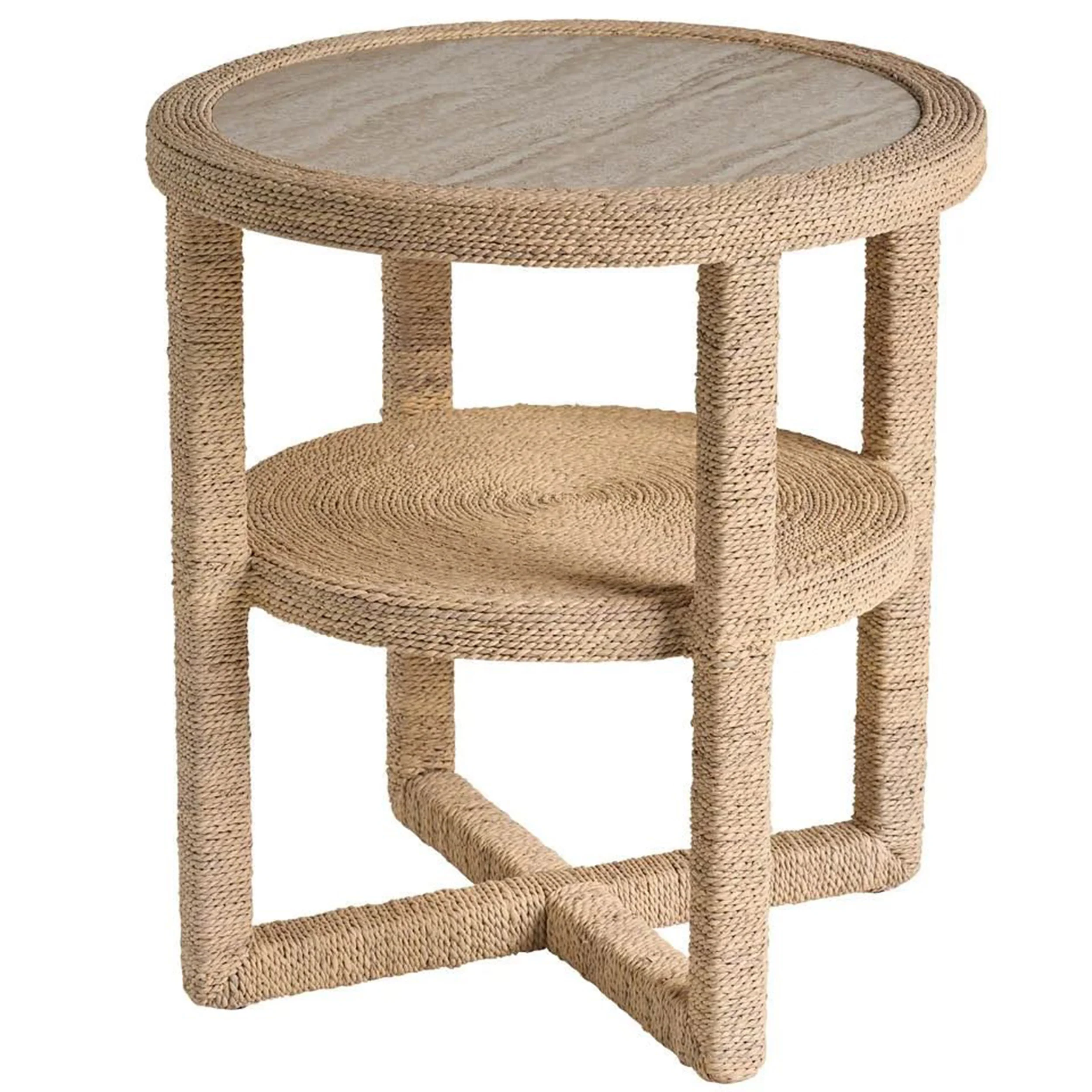 Oasis Round End Table, Abaca