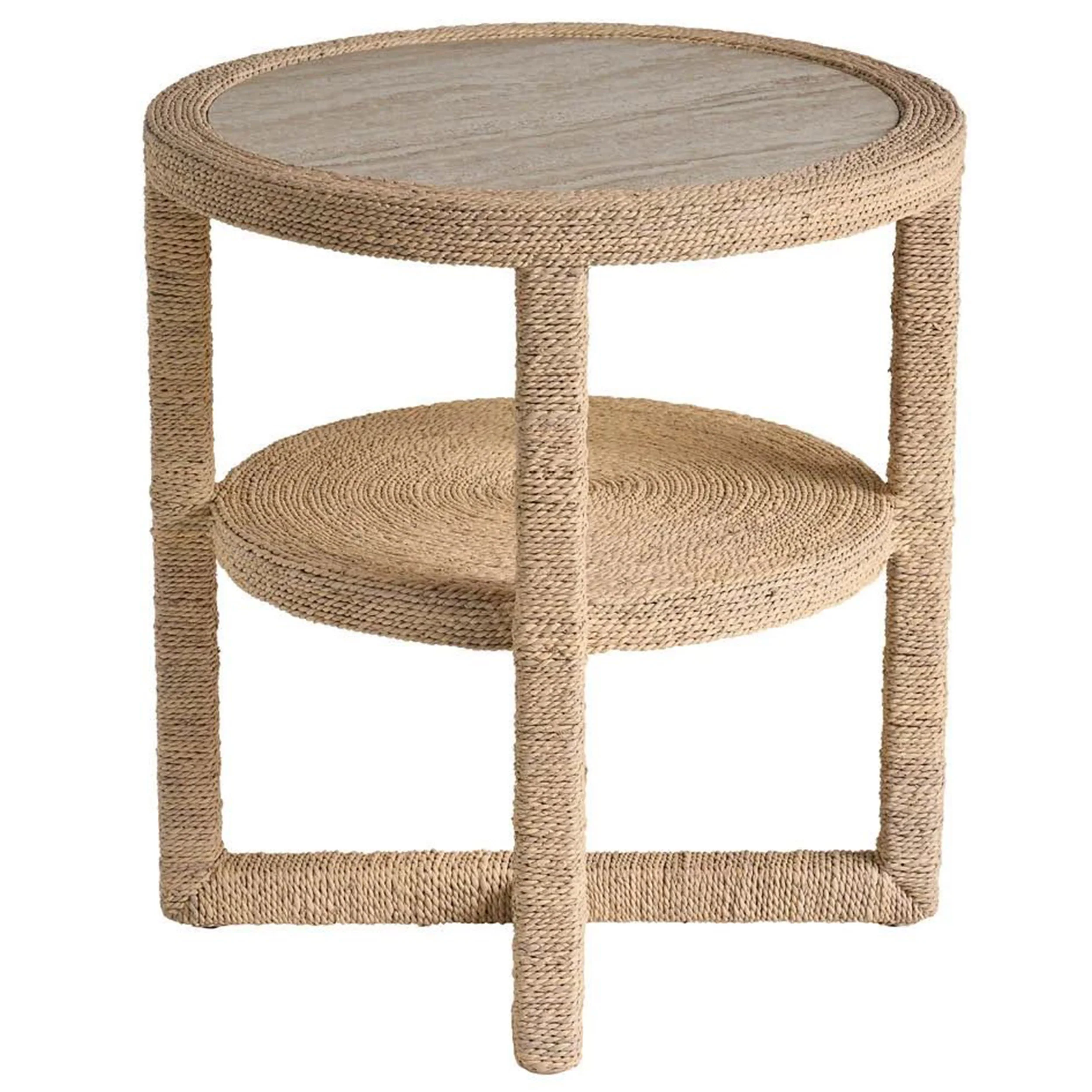 Oasis Round End Table, Abaca - Image 2