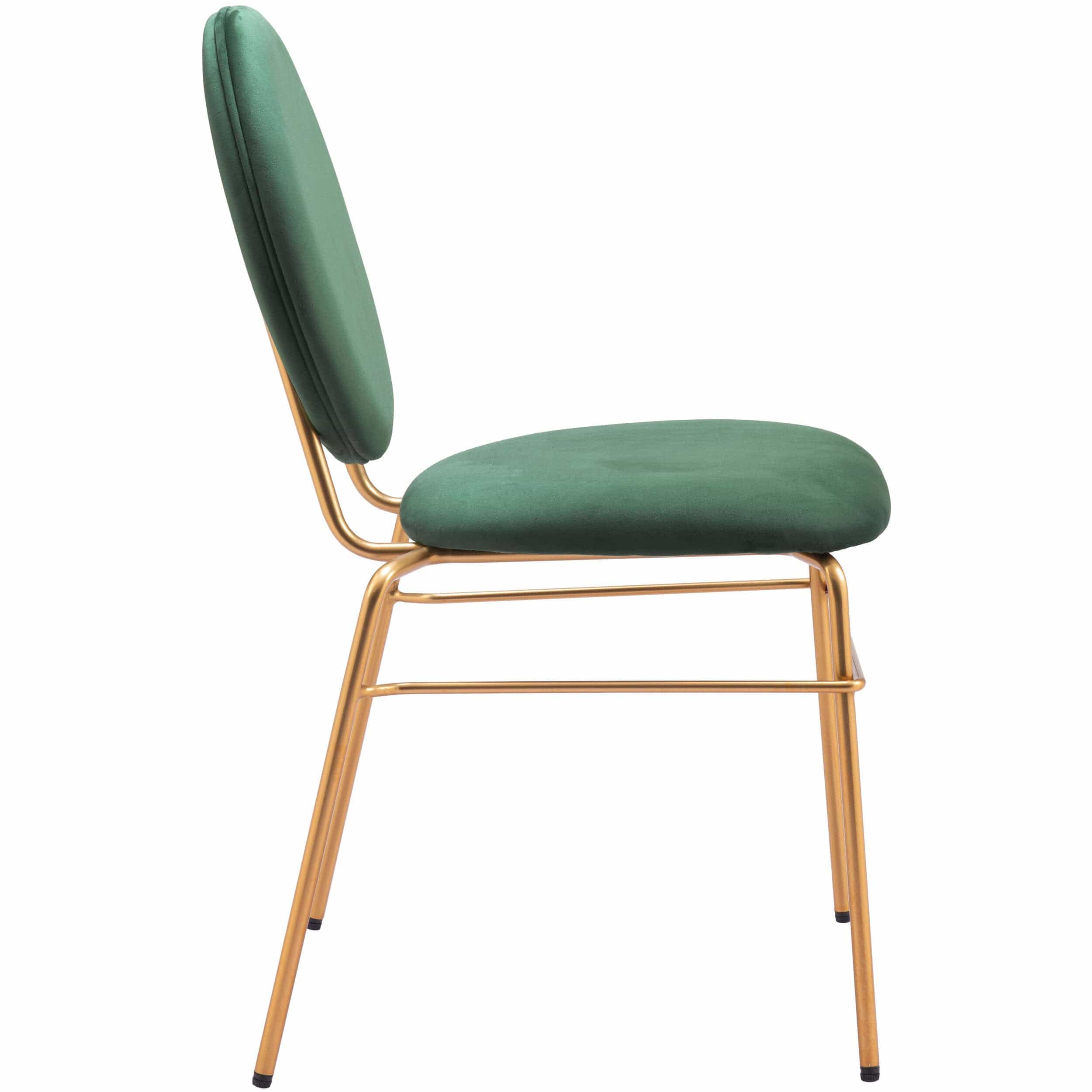 Odessa Dining Chair, Green/Gold, Set of 2 - Image 3