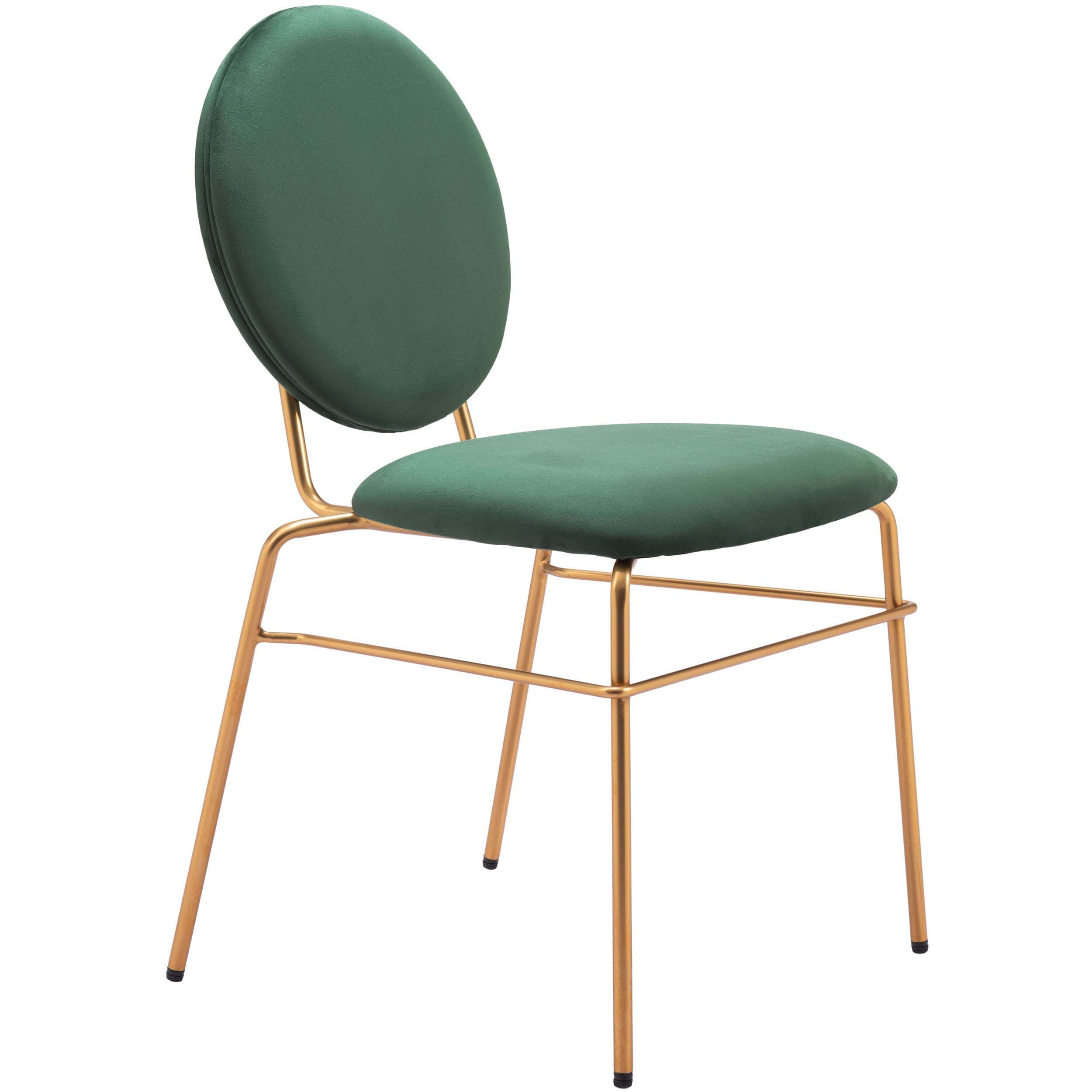 Odessa Dining Chair, Green/Gold, Set of 2 - Image 4