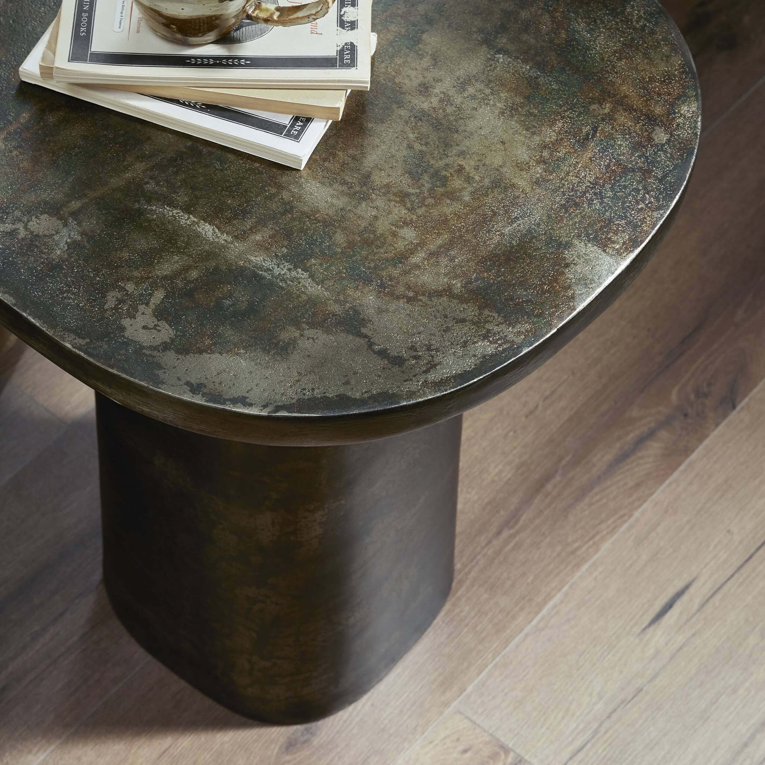 Odessa End Table, Distressed Bronze by Four Hands - Image 6