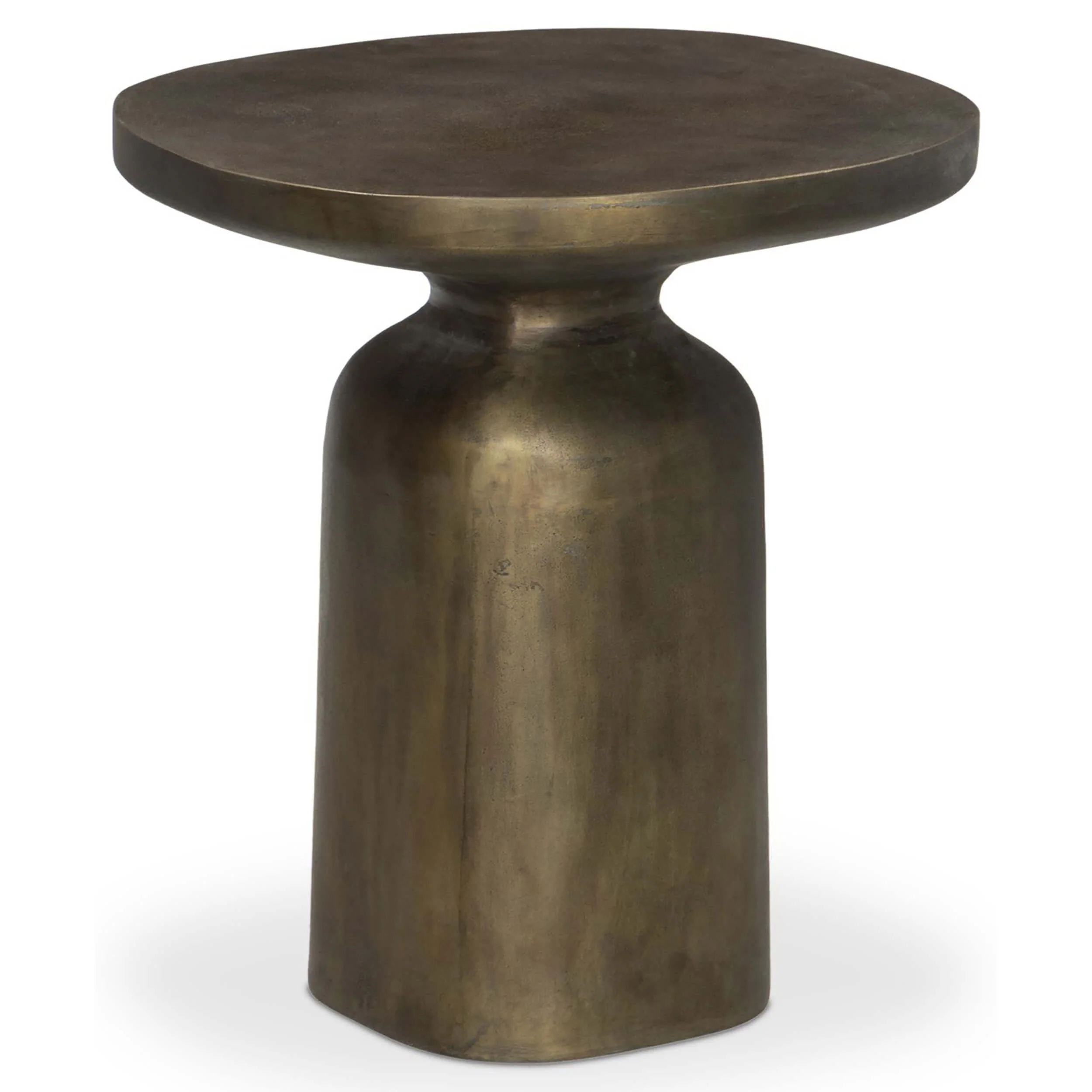Odessa End Table, Textured Aged Brass by Four Hands