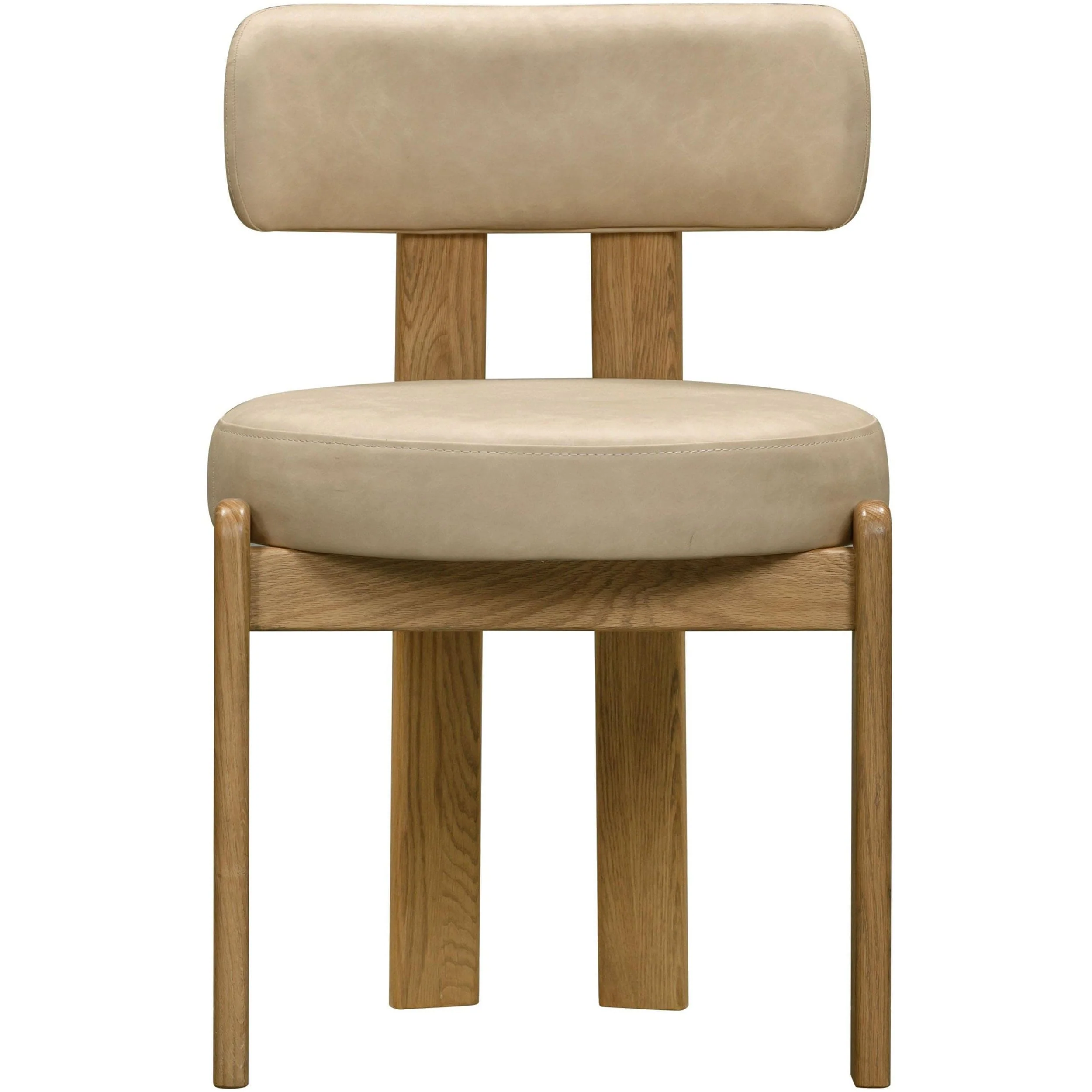 Odessa Vegan Leather Dining Chair, Cream - Image 2