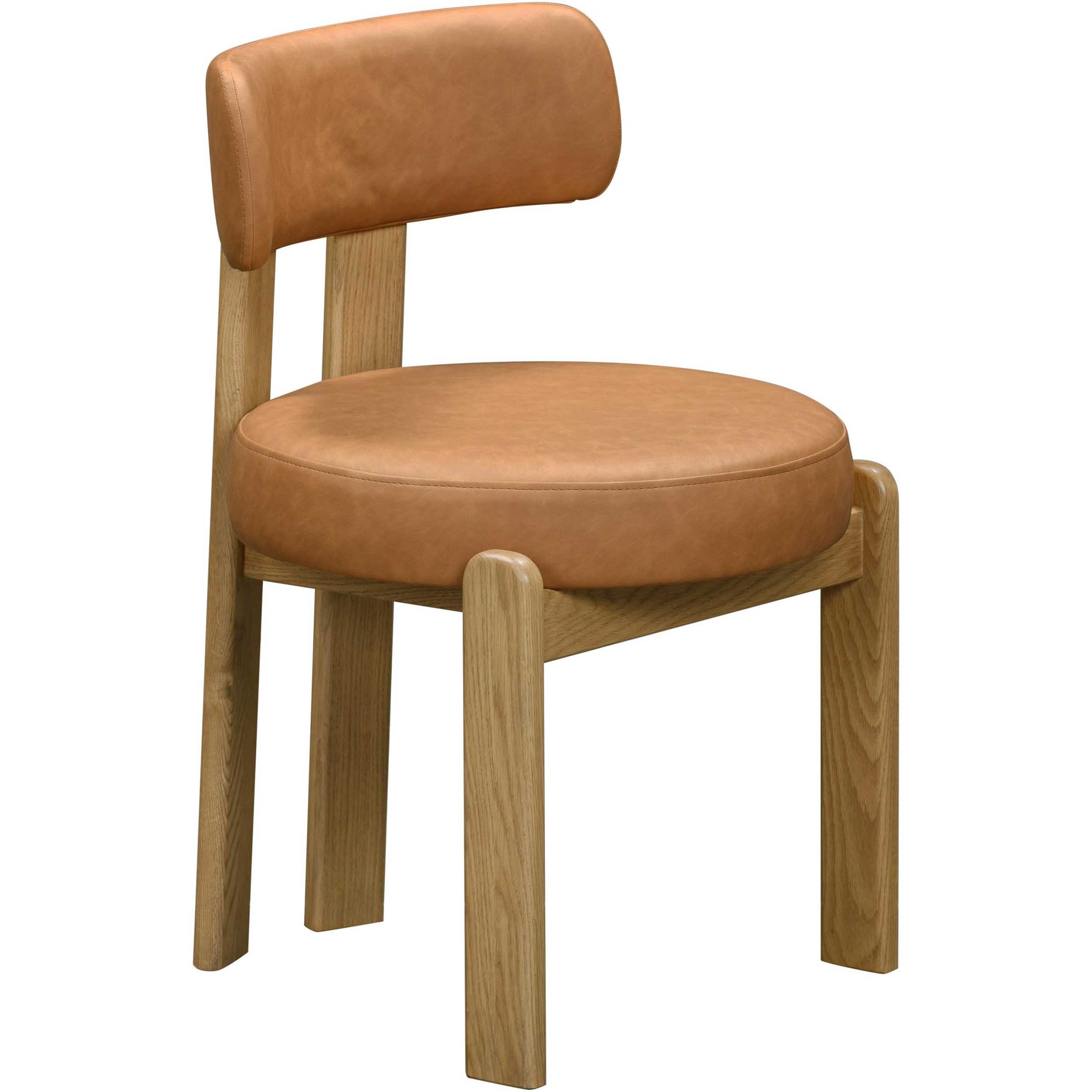 Odessa Vegan Leather Dining Chair, Saddle Brown