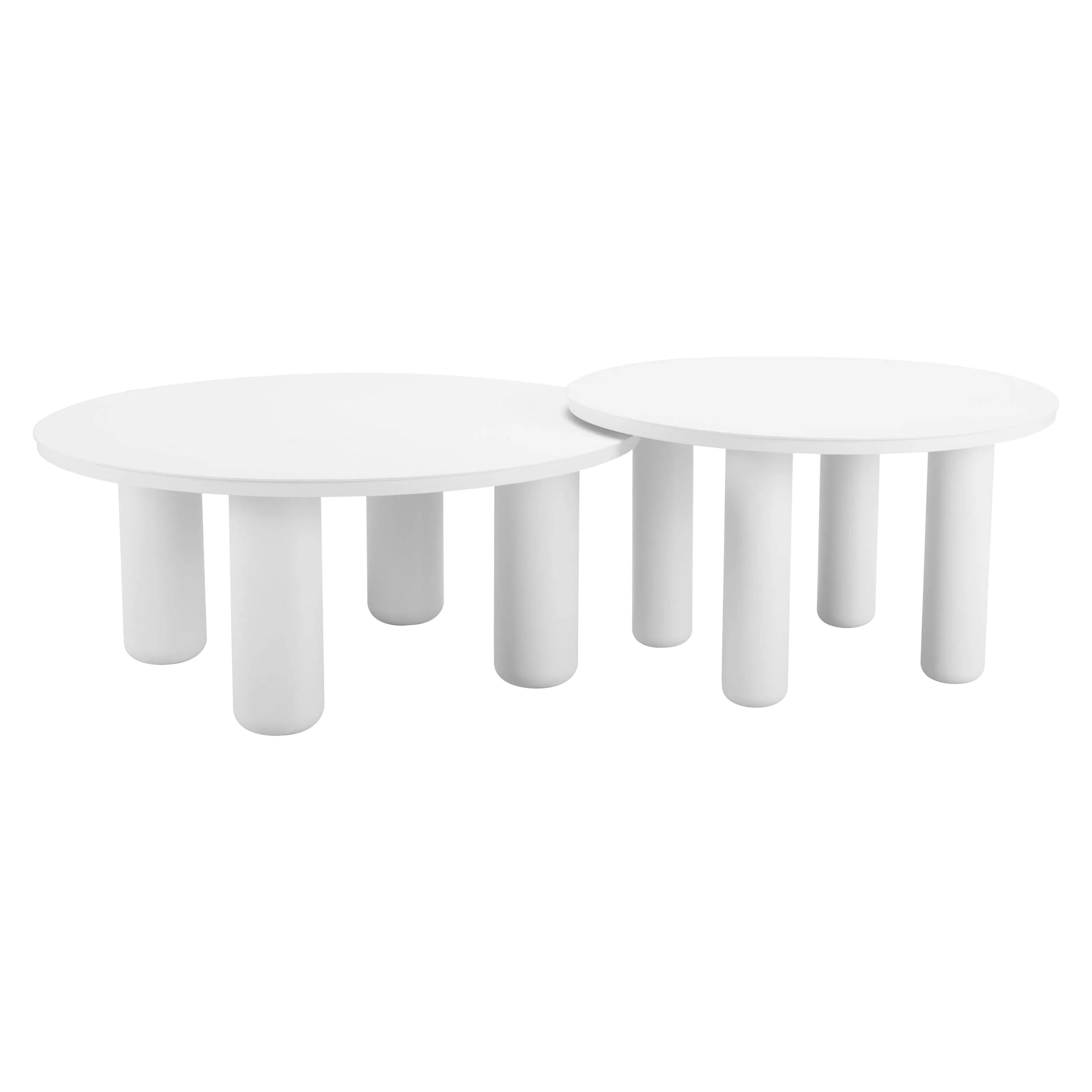Ola Coffee Table Set, 2-Piece, White